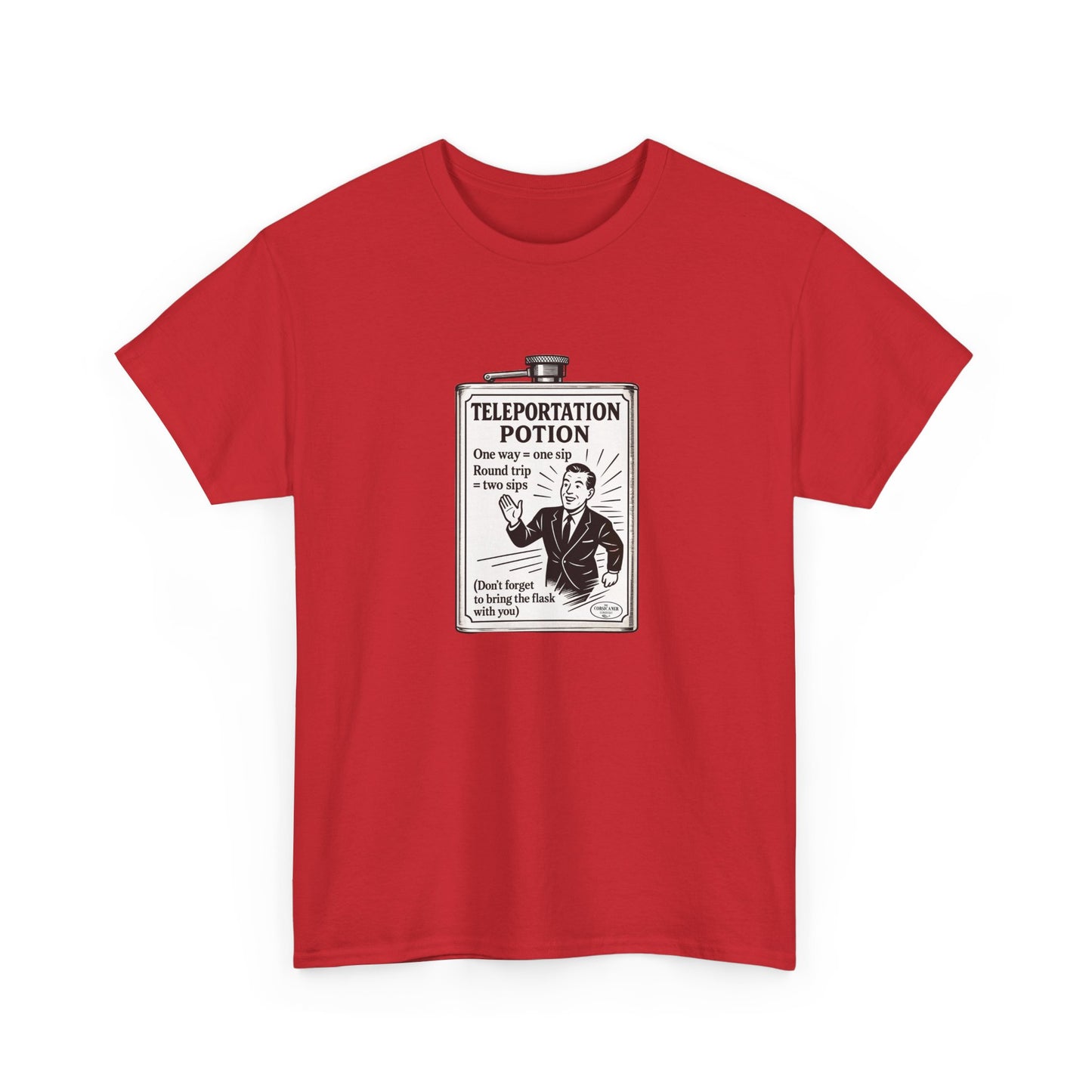 T-shirt graphique humour unisexe 100% coton - "Teleportation Potion"