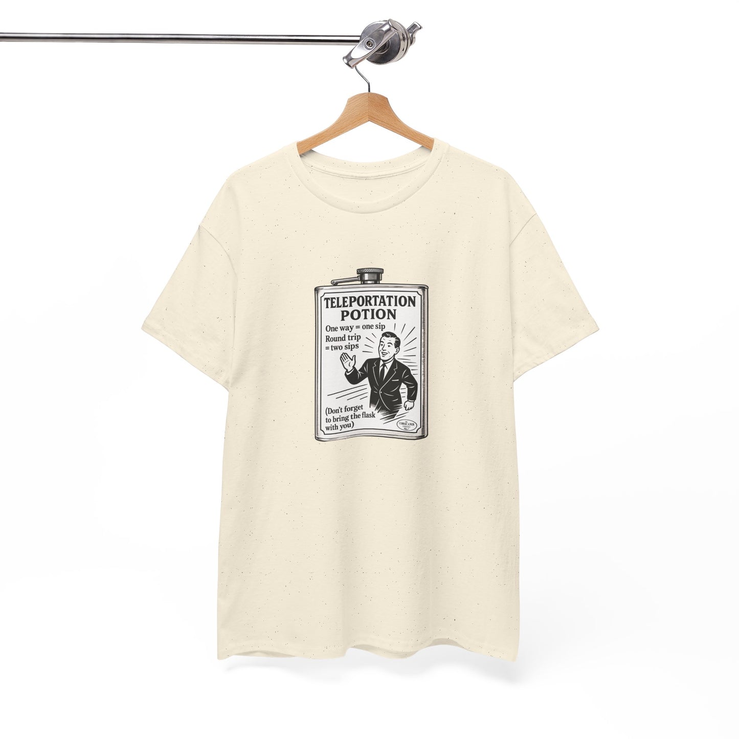 T-shirt graphique humour unisexe 100% coton - "Teleportation Potion"