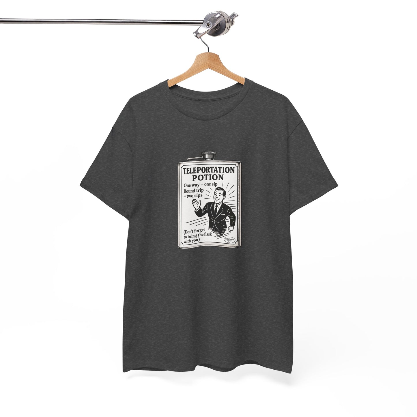 T-shirt graphique humour unisexe 100% coton - "Teleportation Potion"