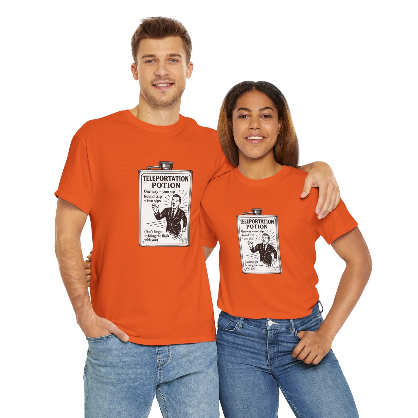 T-shirt graphique humour unisexe 100% coton - "Teleportation Potion"