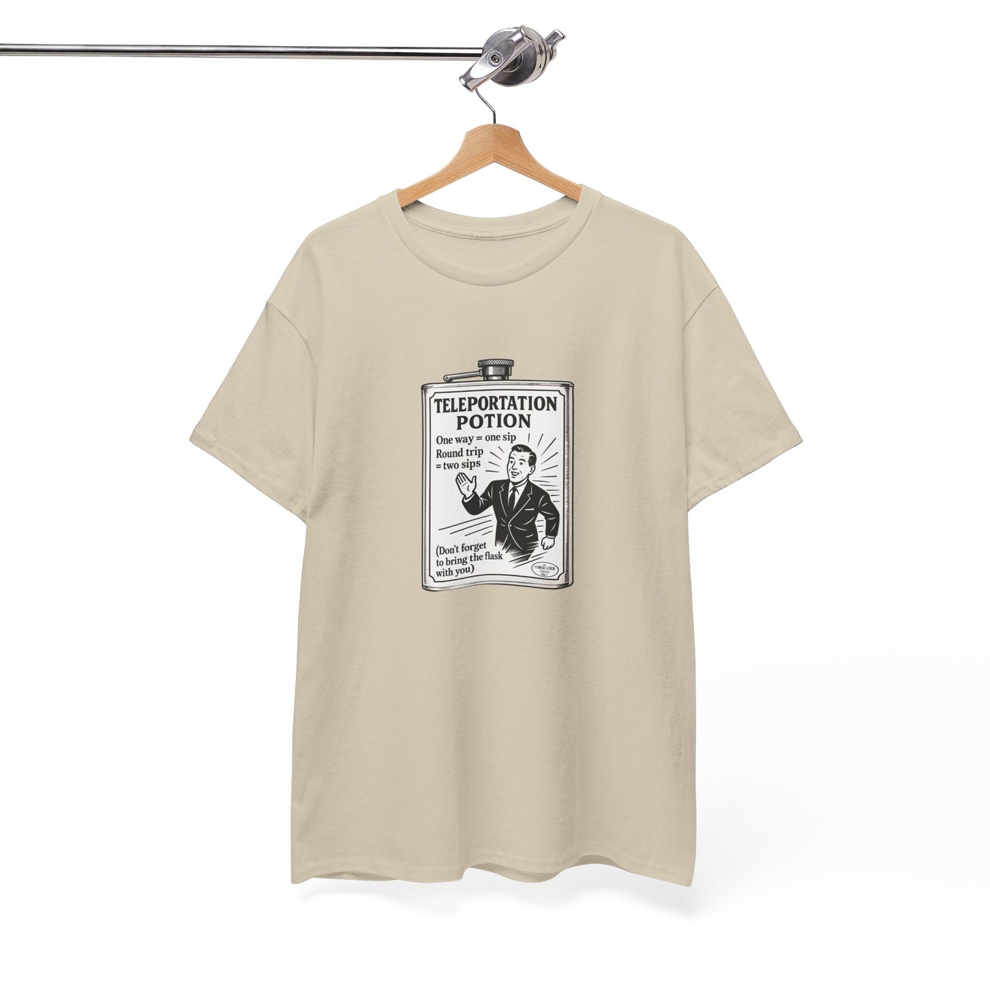 T-shirt graphique humour unisexe 100% coton - "Teleportation Potion"