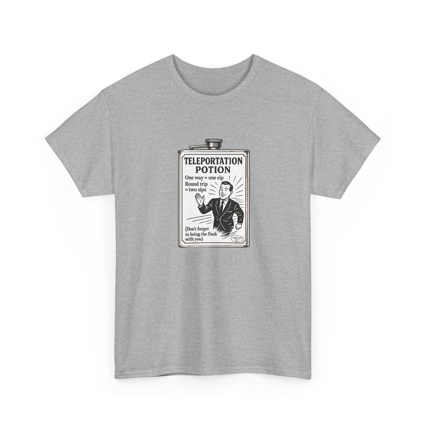T-shirt graphique humour unisexe 100% coton - "Teleportation Potion"