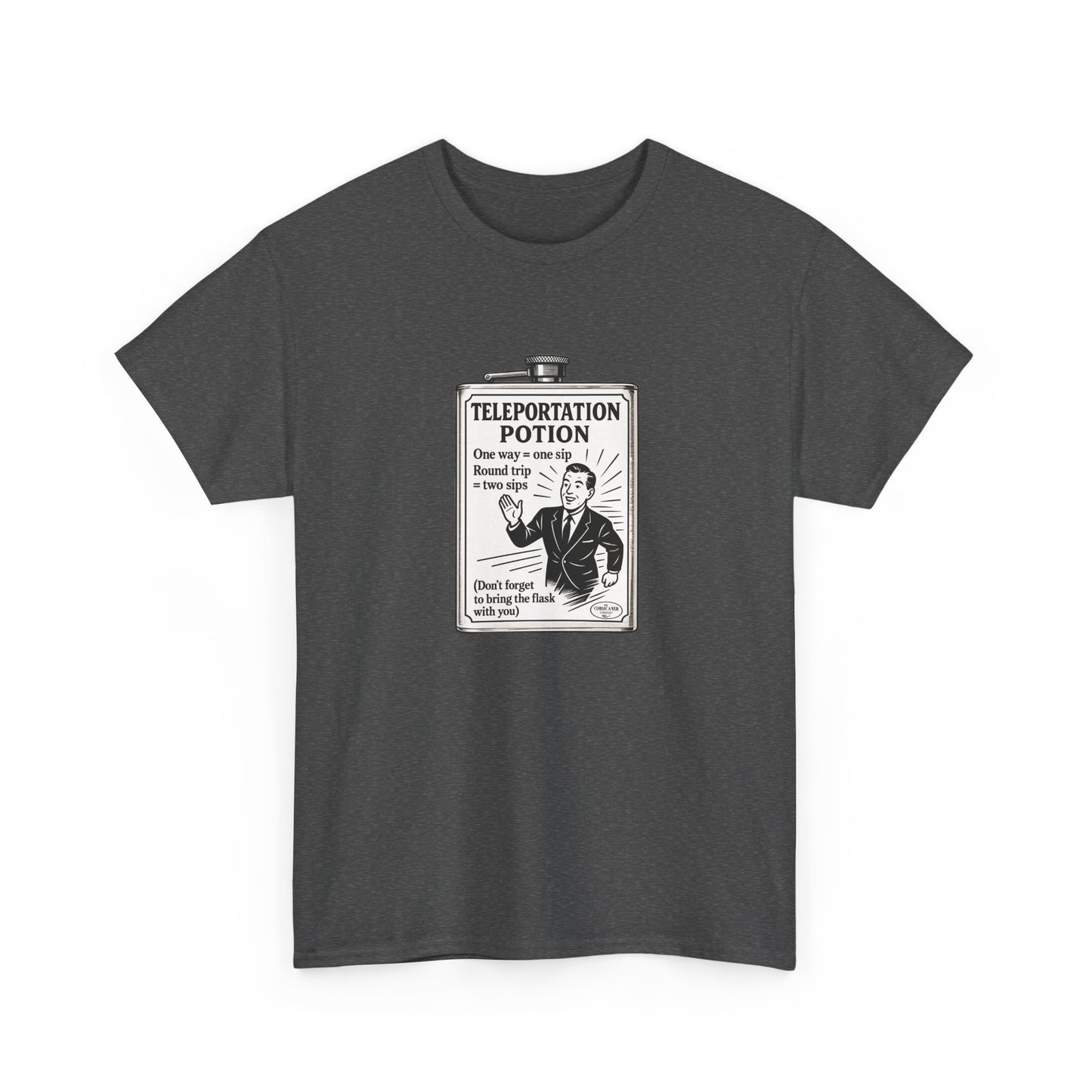 T-shirt graphique humour unisexe 100% coton - "Teleportation Potion"