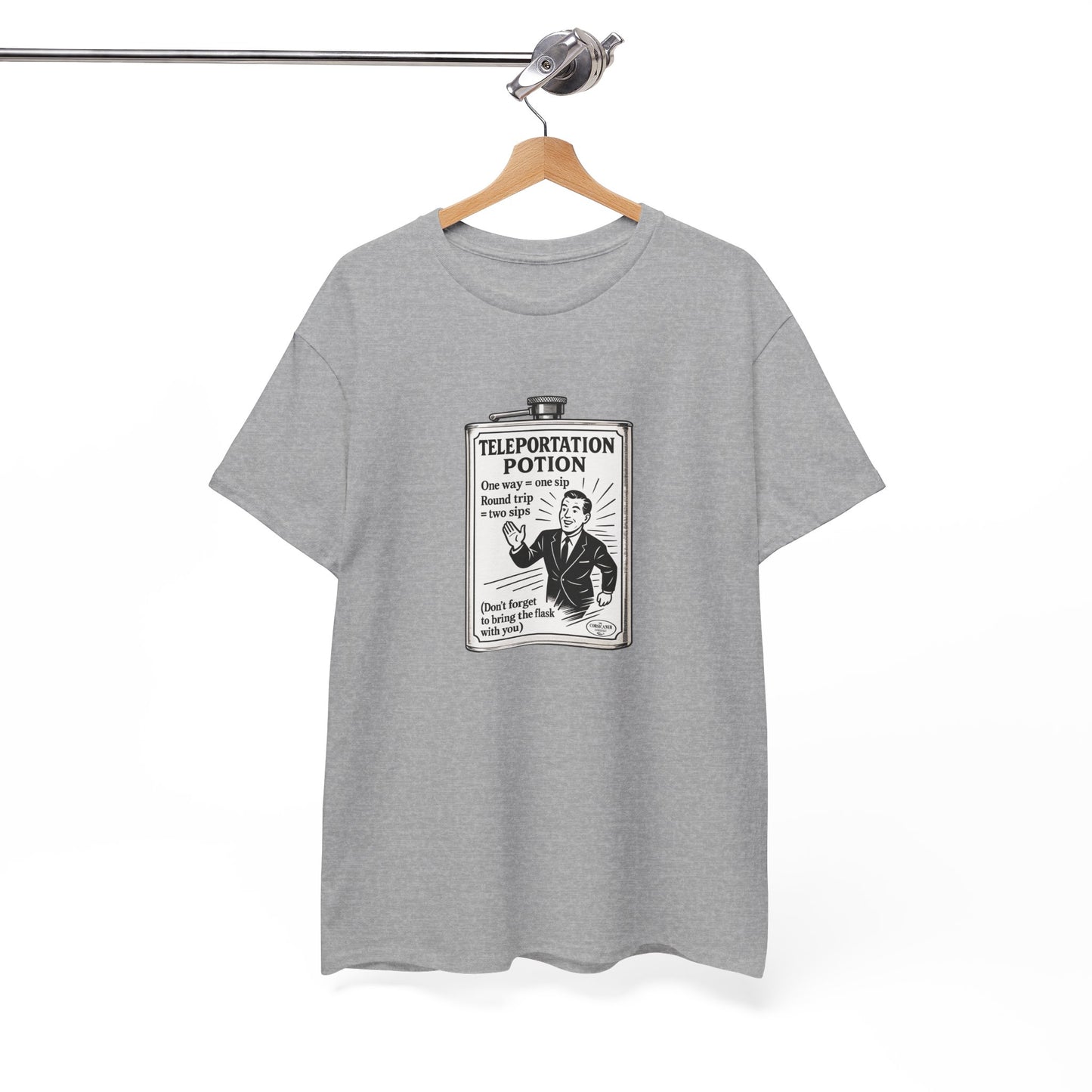 T-shirt graphique humour unisexe 100% coton - "Teleportation Potion"