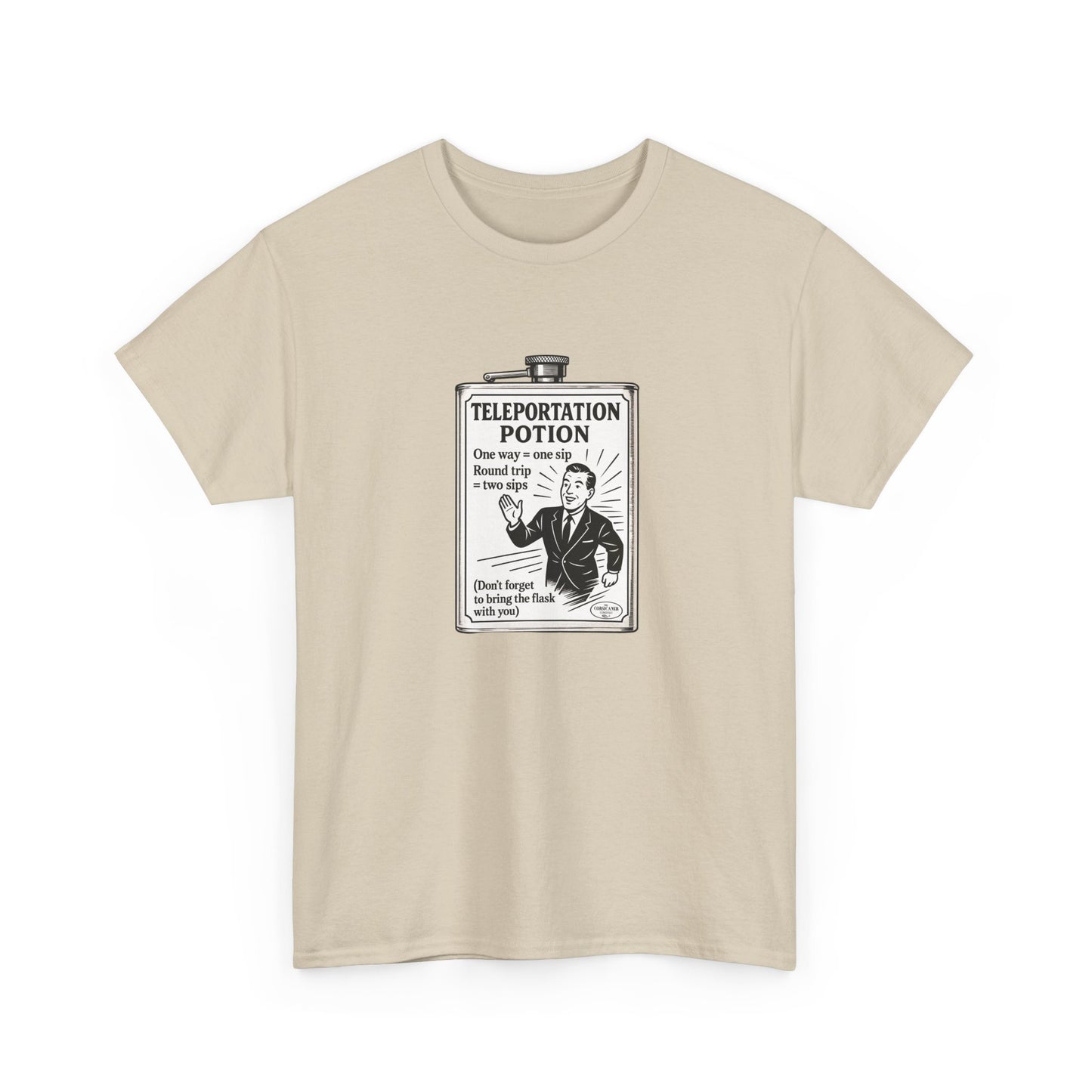 T-shirt graphique humour unisexe 100% coton - "Teleportation Potion"