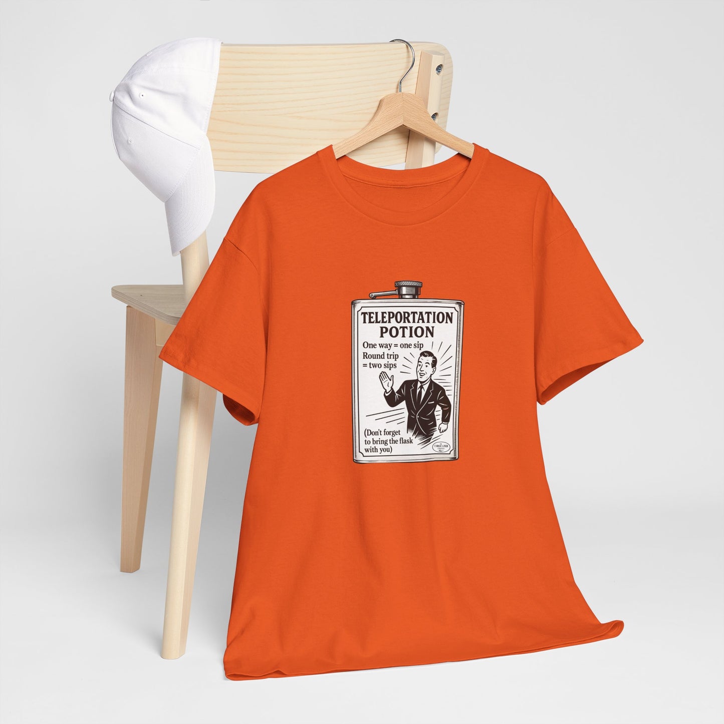 T-shirt graphique humour unisexe 100% coton - "Teleportation Potion"