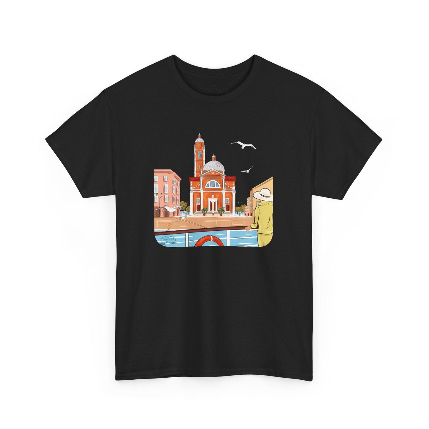 "Entre ciel et mer" fond clair - T-shirt unisexe 100% coton éco - responsable - The Corsicaner