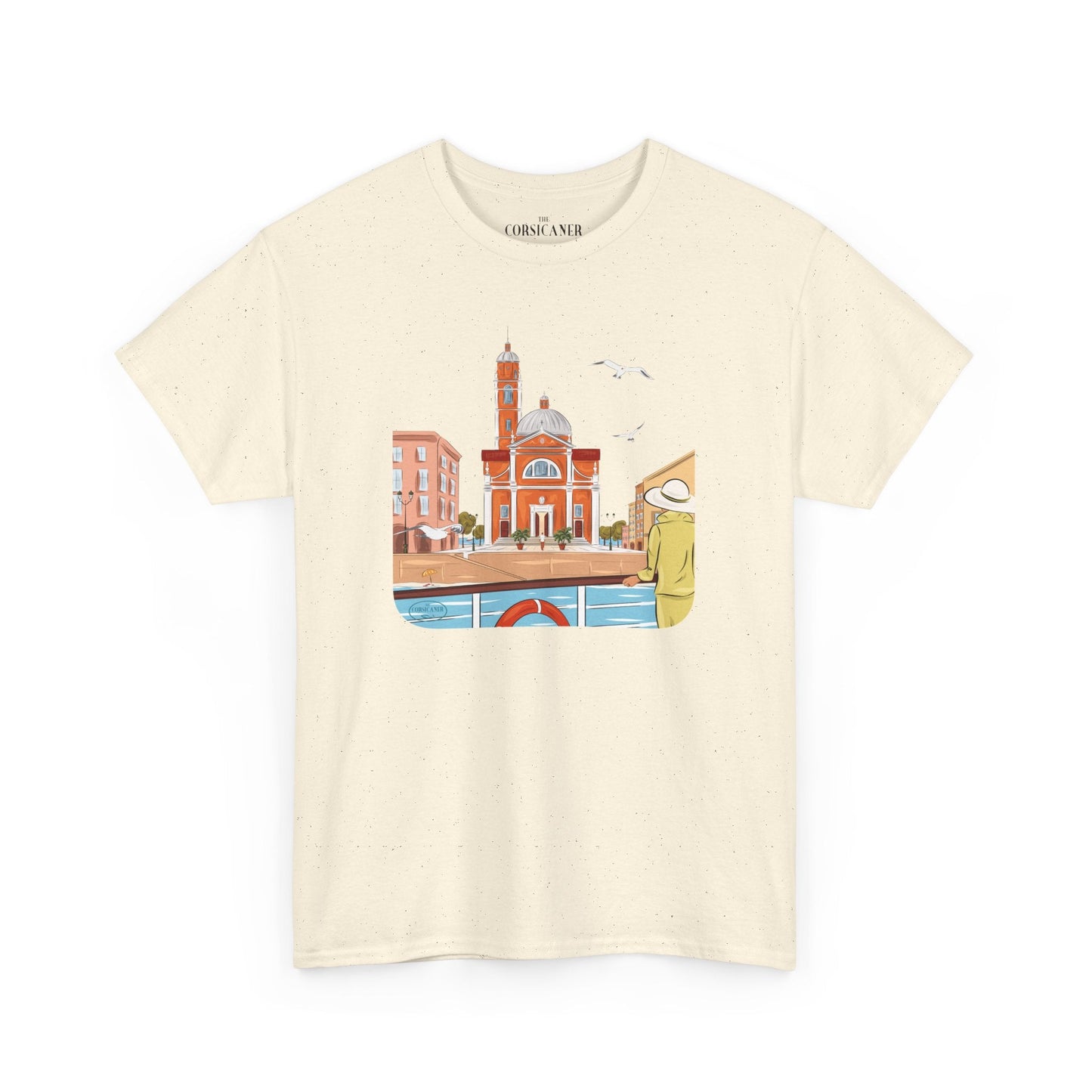 "Entre ciel et mer" fond clair - T-shirt unisexe 100% coton éco - responsable - The Corsicaner