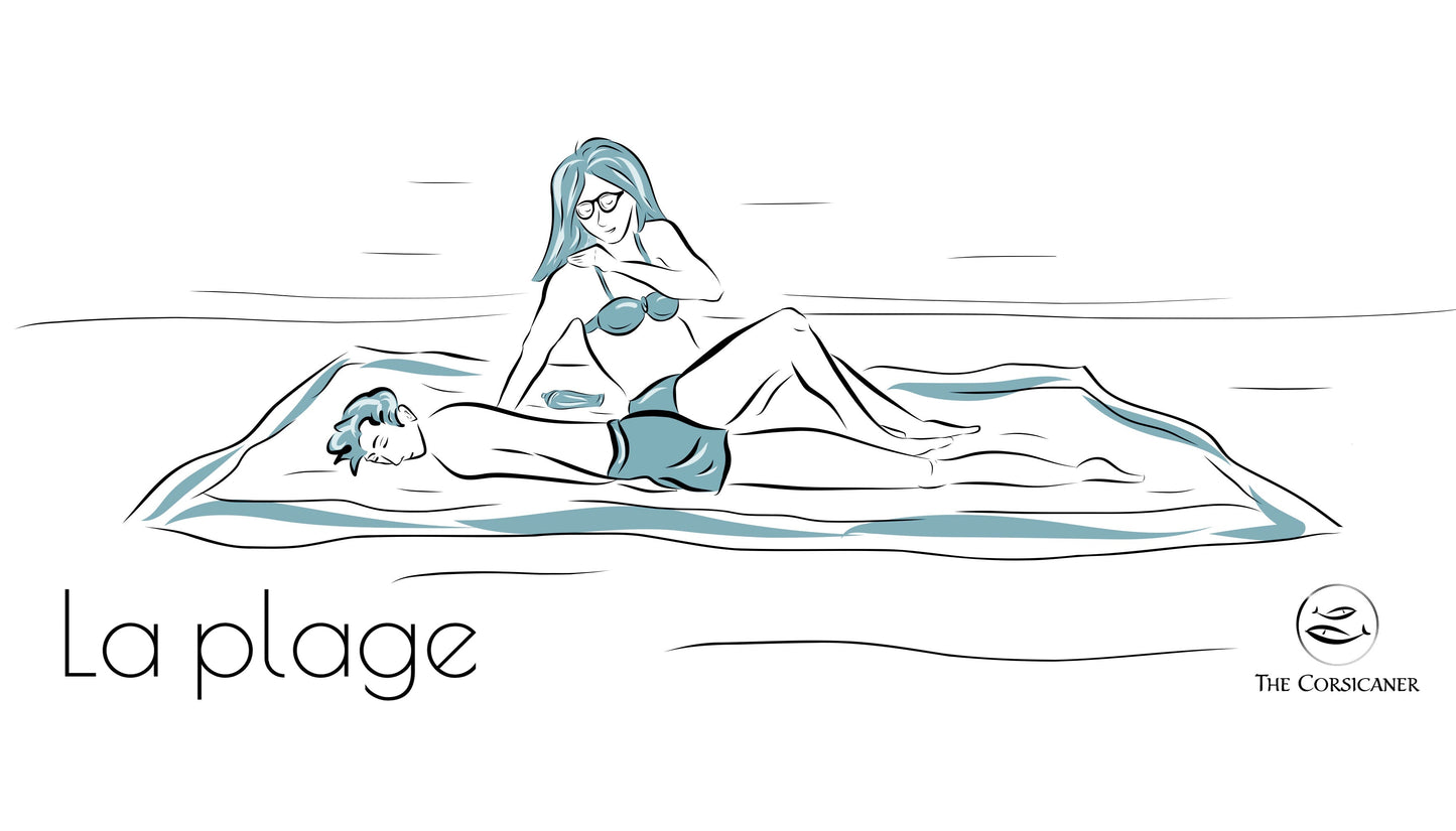 "La plage" T-shirt unisexe 100% coton éco - responsable - The Corsicaner