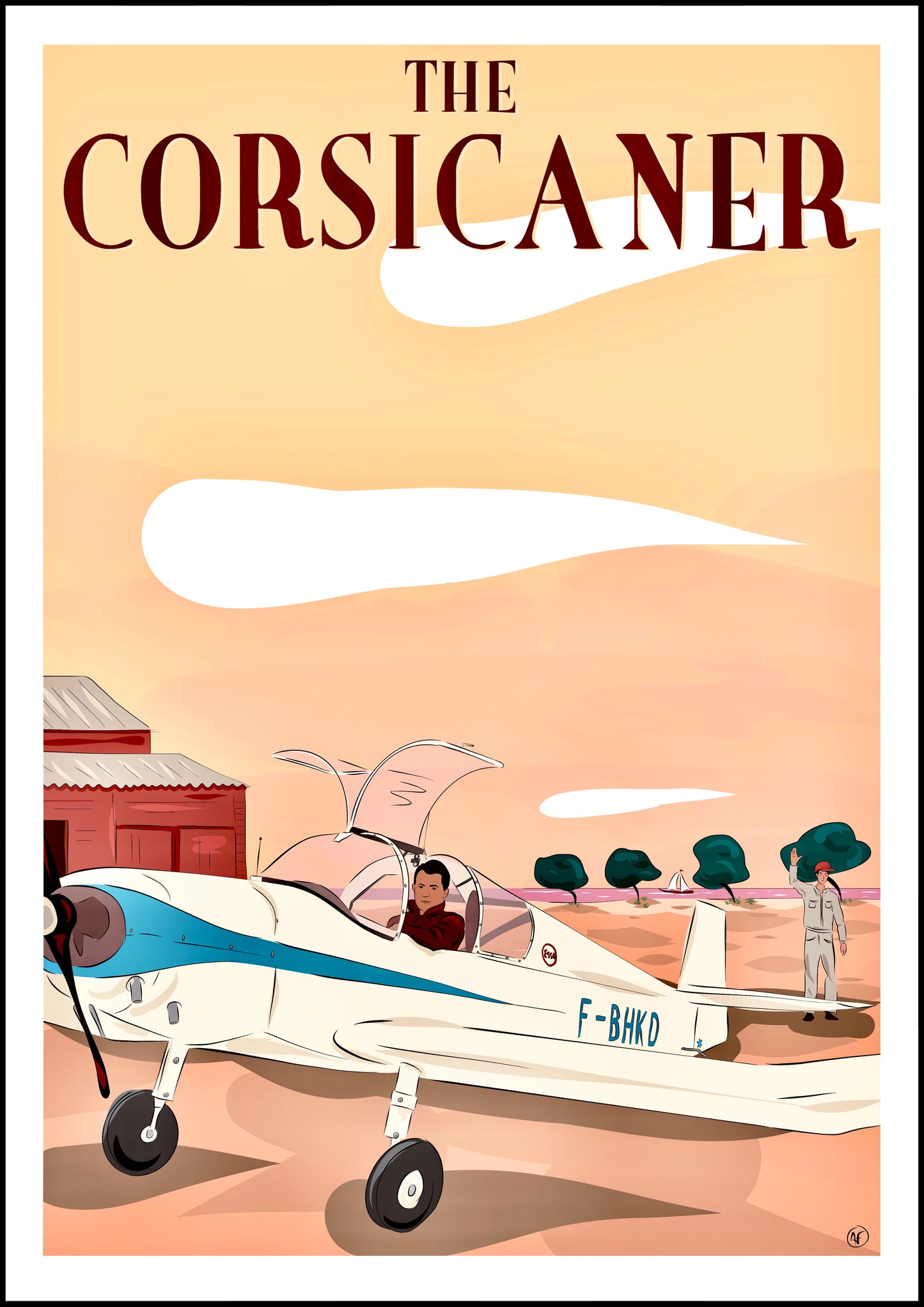 L’aéro - club de la Corse (tirage d’art) - The Corsicaner