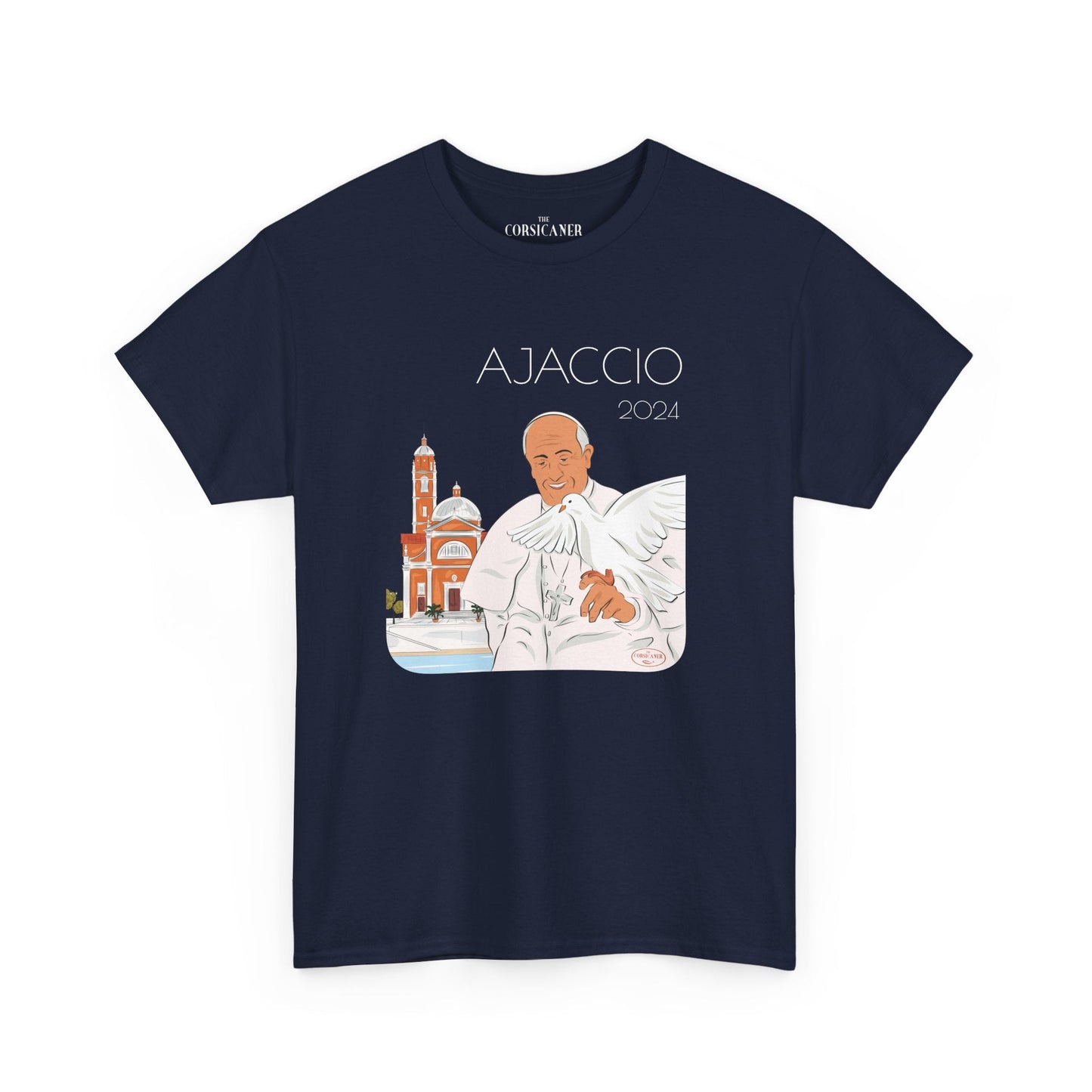 "Le Pape François à Ajaccio" - T-shirt unisexe 100% coton éco - responsable - The Corsicaner