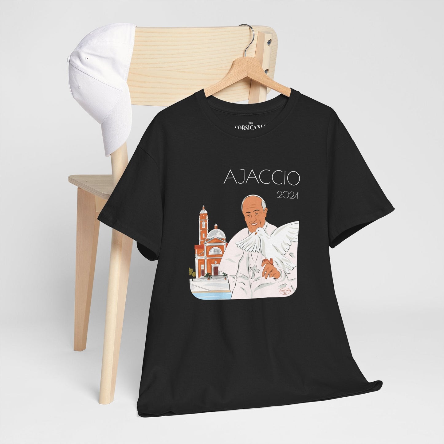 "Le Pape François à Ajaccio" - T-shirt unisexe 100% coton éco - responsable - The Corsicaner