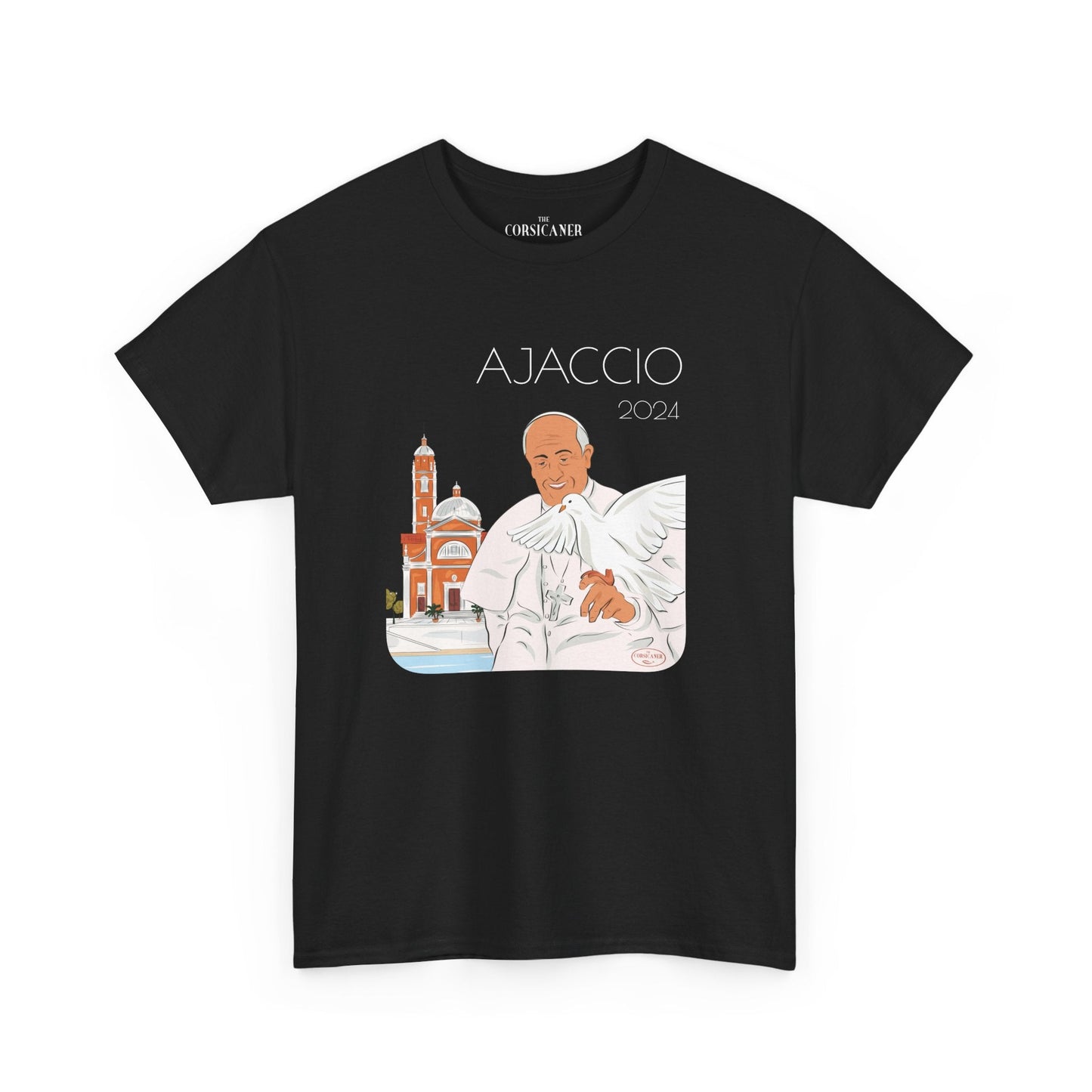 "Le Pape François à Ajaccio" - T-shirt unisexe 100% coton éco - responsable - The Corsicaner