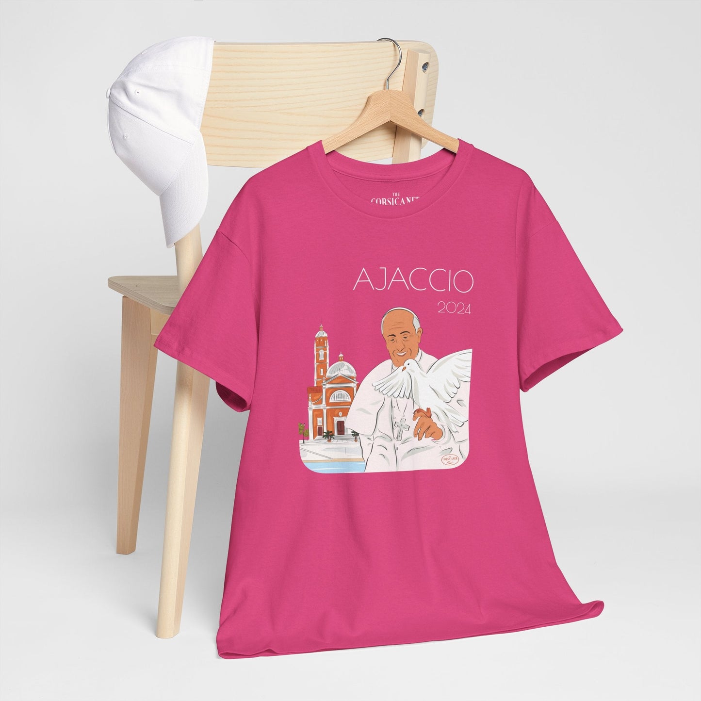 "Le Pape François à Ajaccio" - T-shirt unisexe 100% coton éco - responsable - The Corsicaner