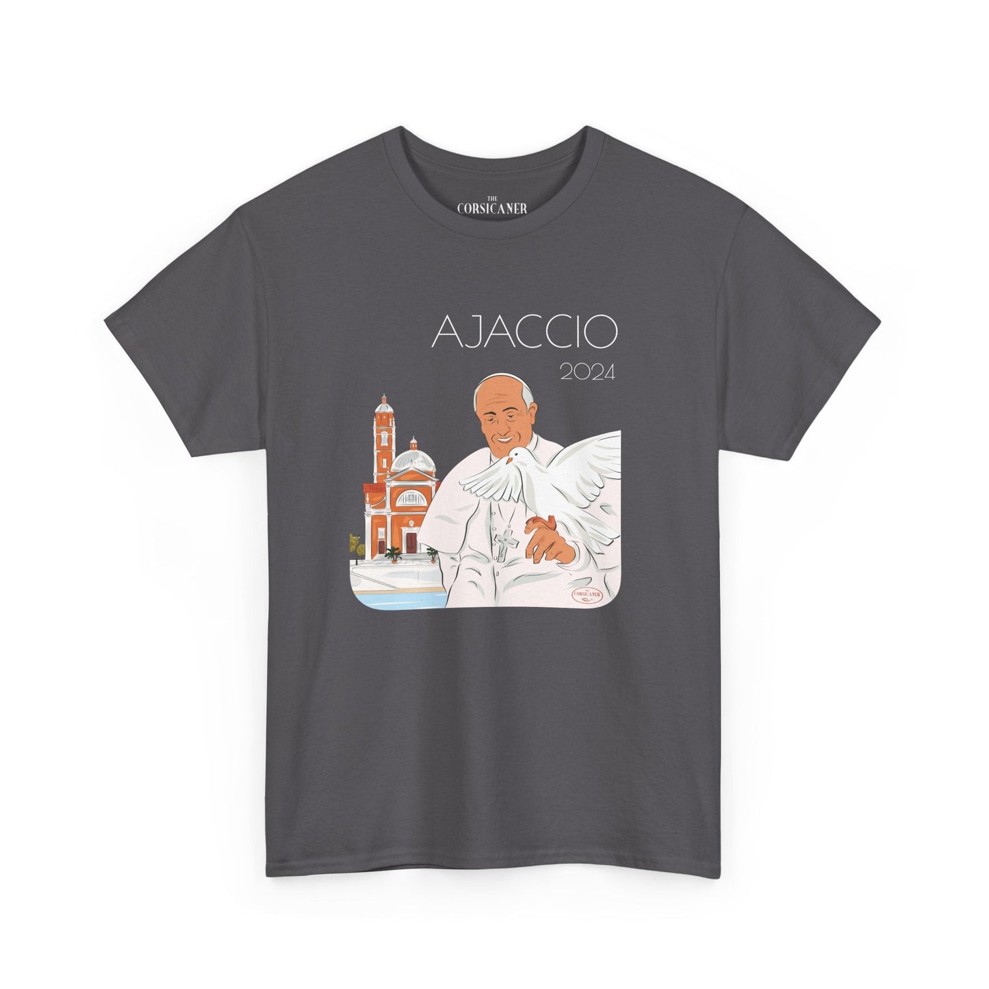 "Le Pape François à Ajaccio" - T-shirt unisexe 100% coton éco - responsable - The Corsicaner