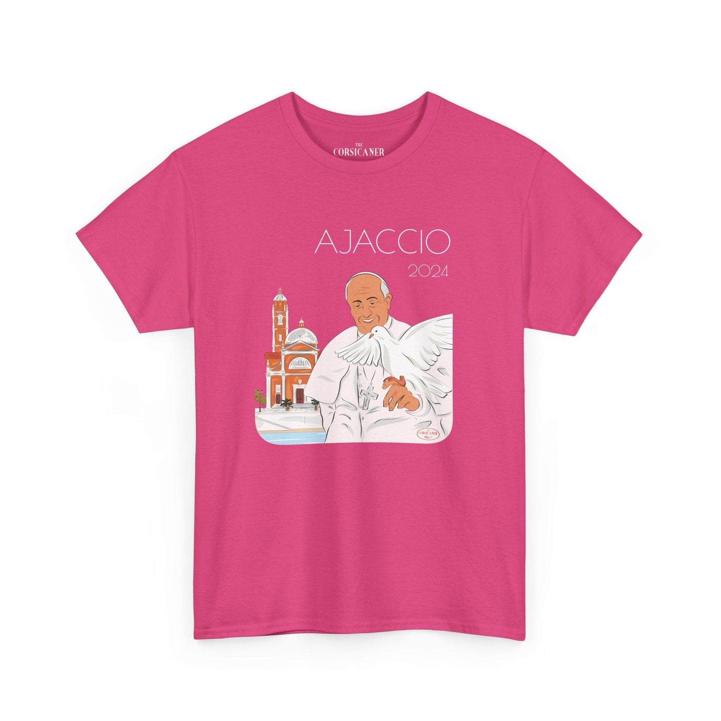 "Le Pape François à Ajaccio" - T-shirt unisexe 100% coton éco - responsable - The Corsicaner