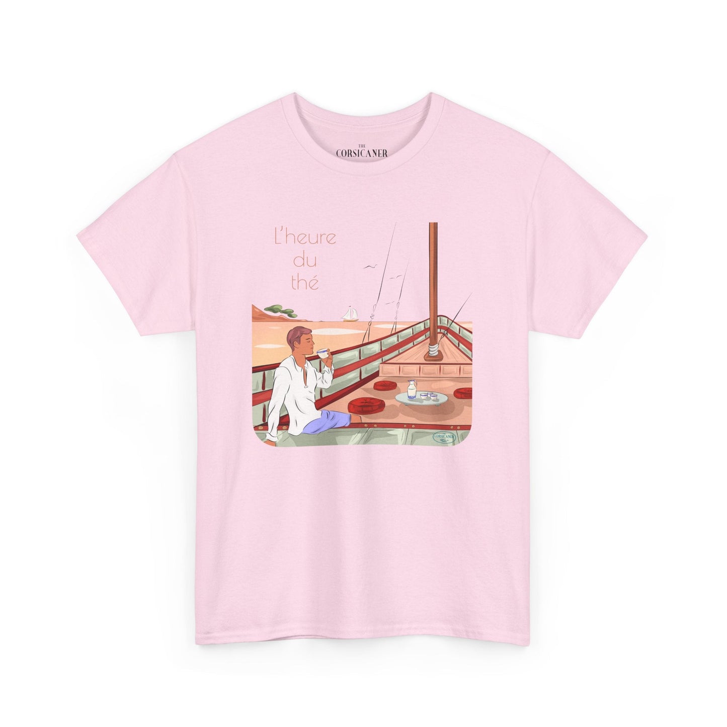 "L'heure du Thé" fond clair - T-shirt unisexe 100% coton éco - responsable - The Corsicaner