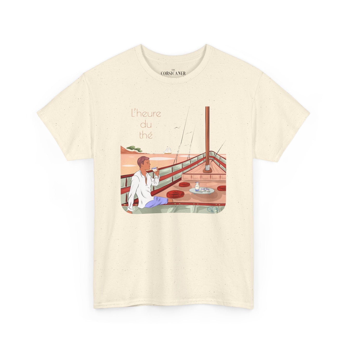 "L'heure du Thé" fond clair - T-shirt unisexe 100% coton éco - responsable - The Corsicaner