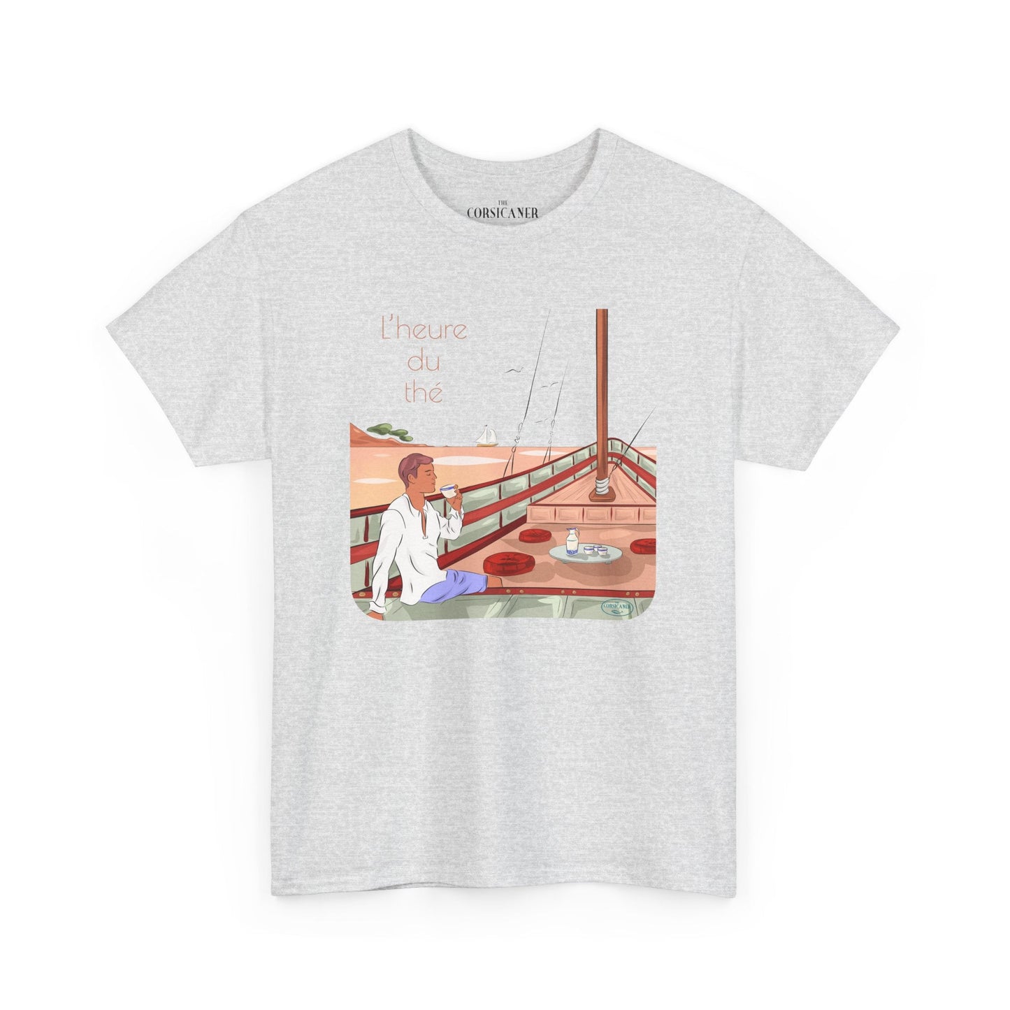 "L'heure du Thé" fond clair - T-shirt unisexe 100% coton éco - responsable - The Corsicaner