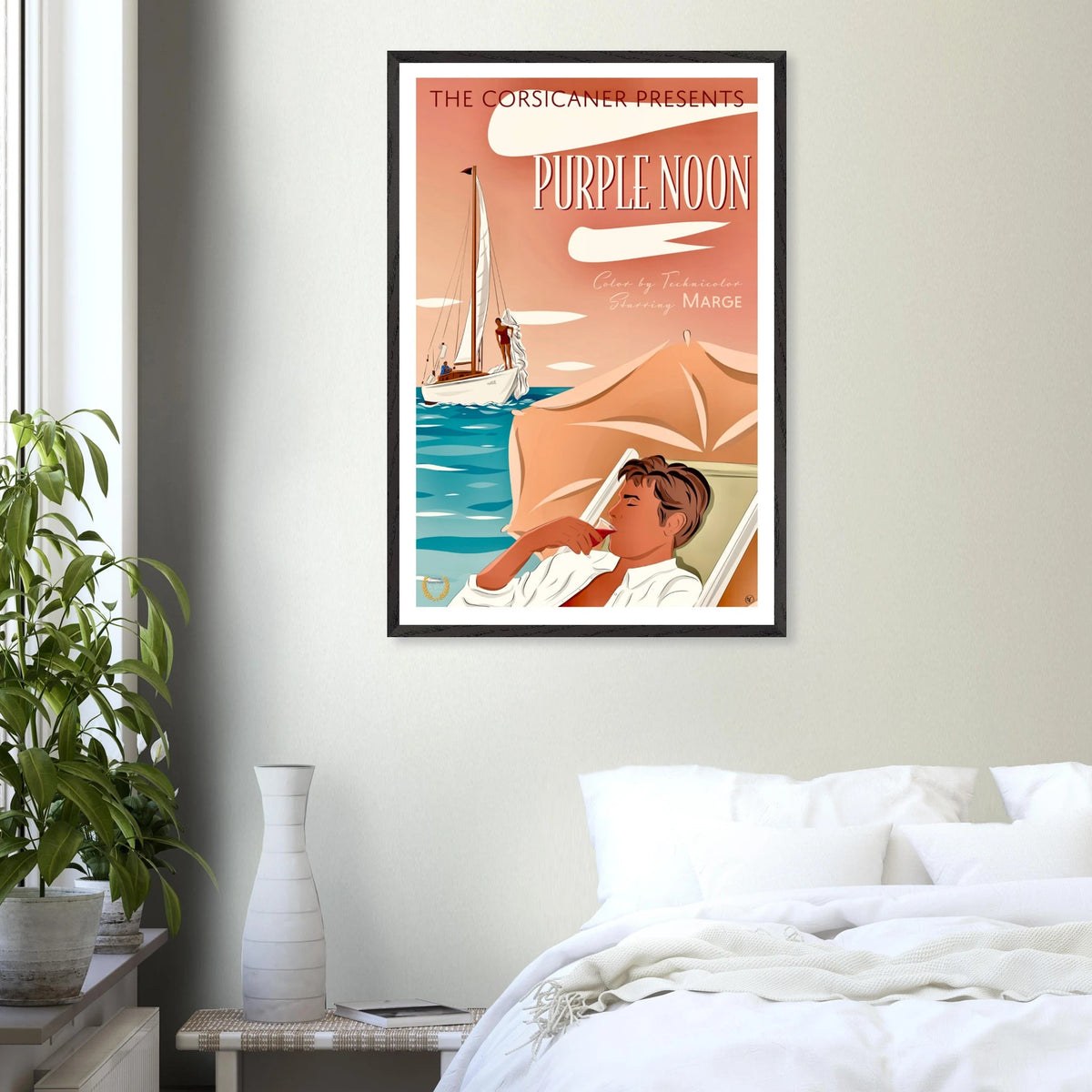 PURPLE NOON alternative movie poster - encadré 24x36 inches - 60x90 cm - livraison offerte - The Corsicaner