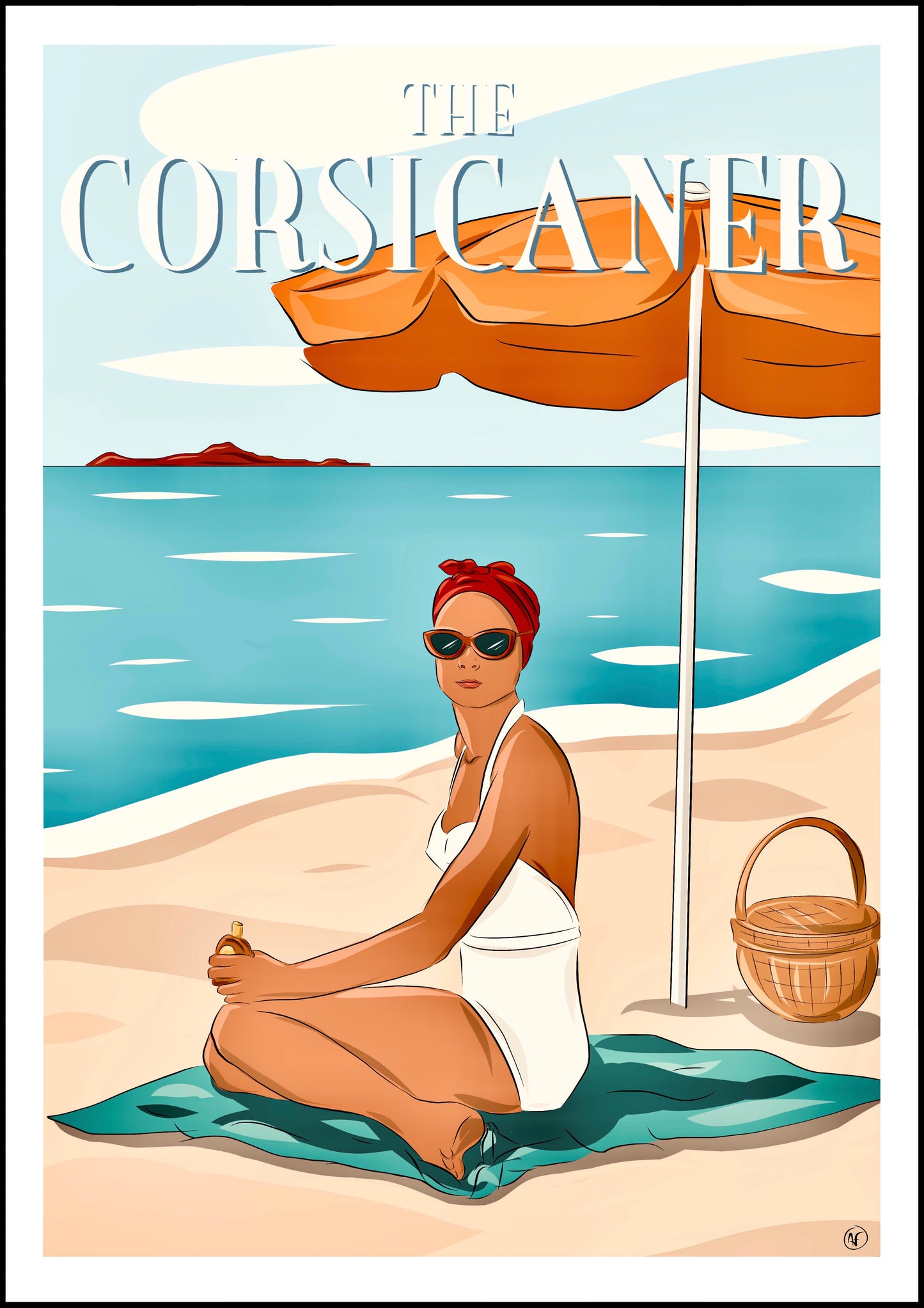 Wall art, coastal art, graphic art, digital art, retro art, glamorous, illustration art