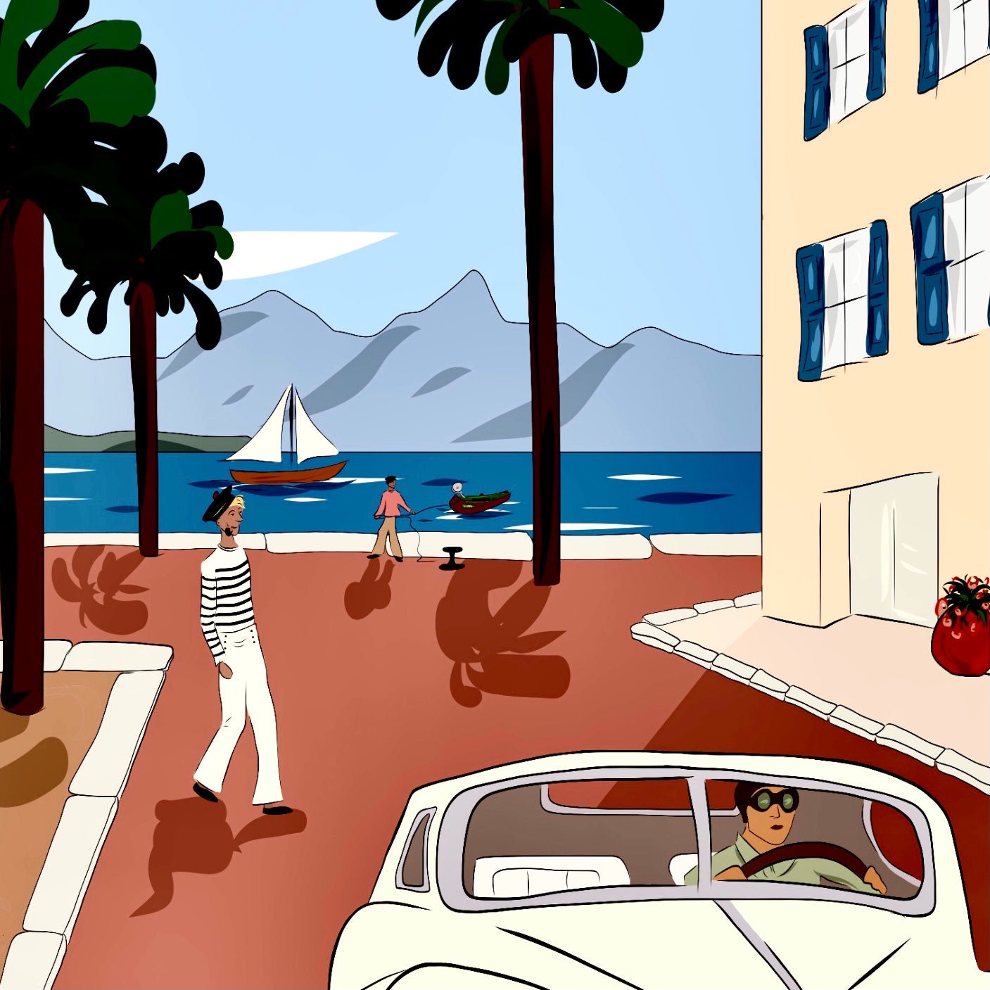 La place des Palmiers (tirage d’art) - The Corsicaner