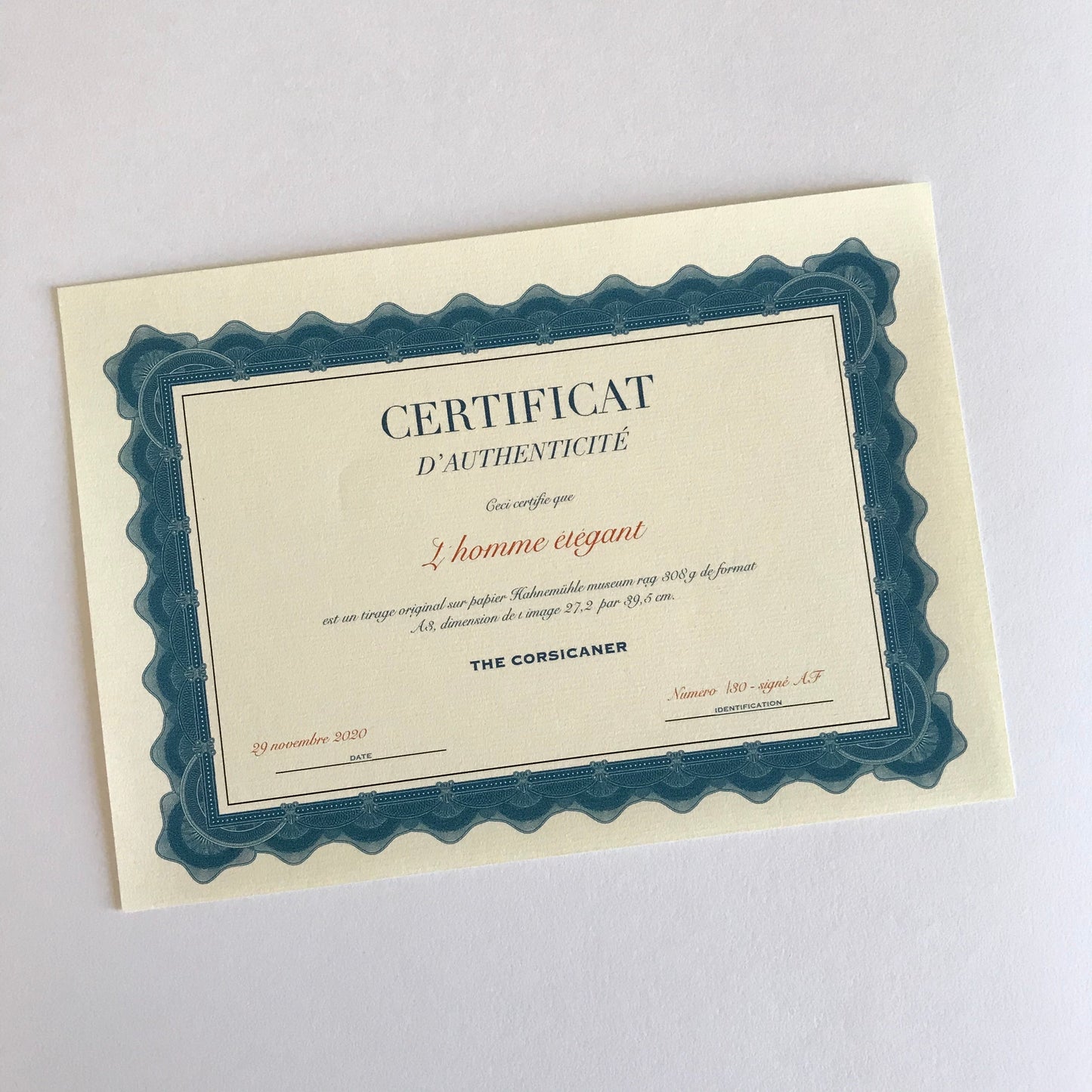 L’homme élégant (tirage d’art) - The Corsicaner