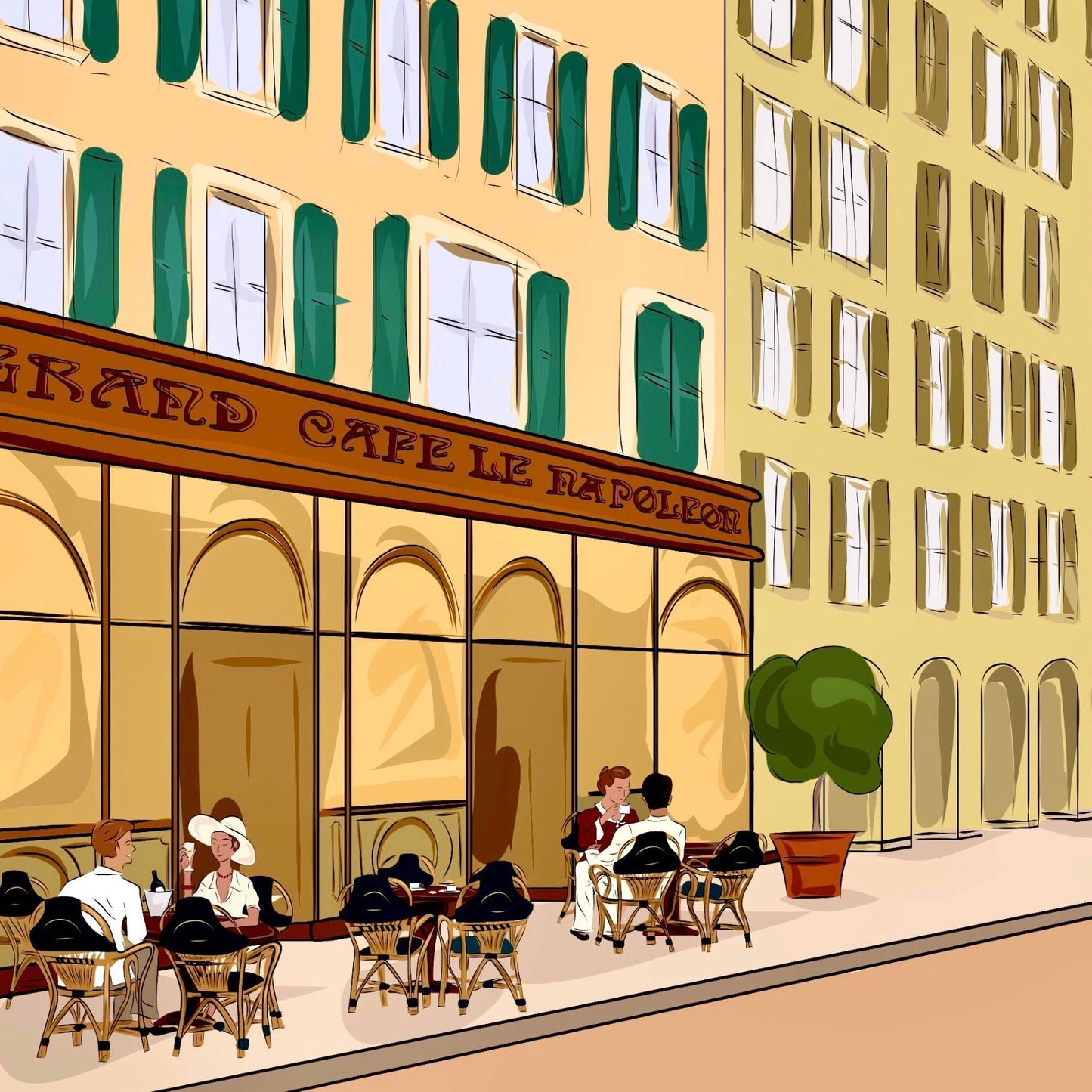 Un café au Napoléon (tirage d’art) - The Corsicaner