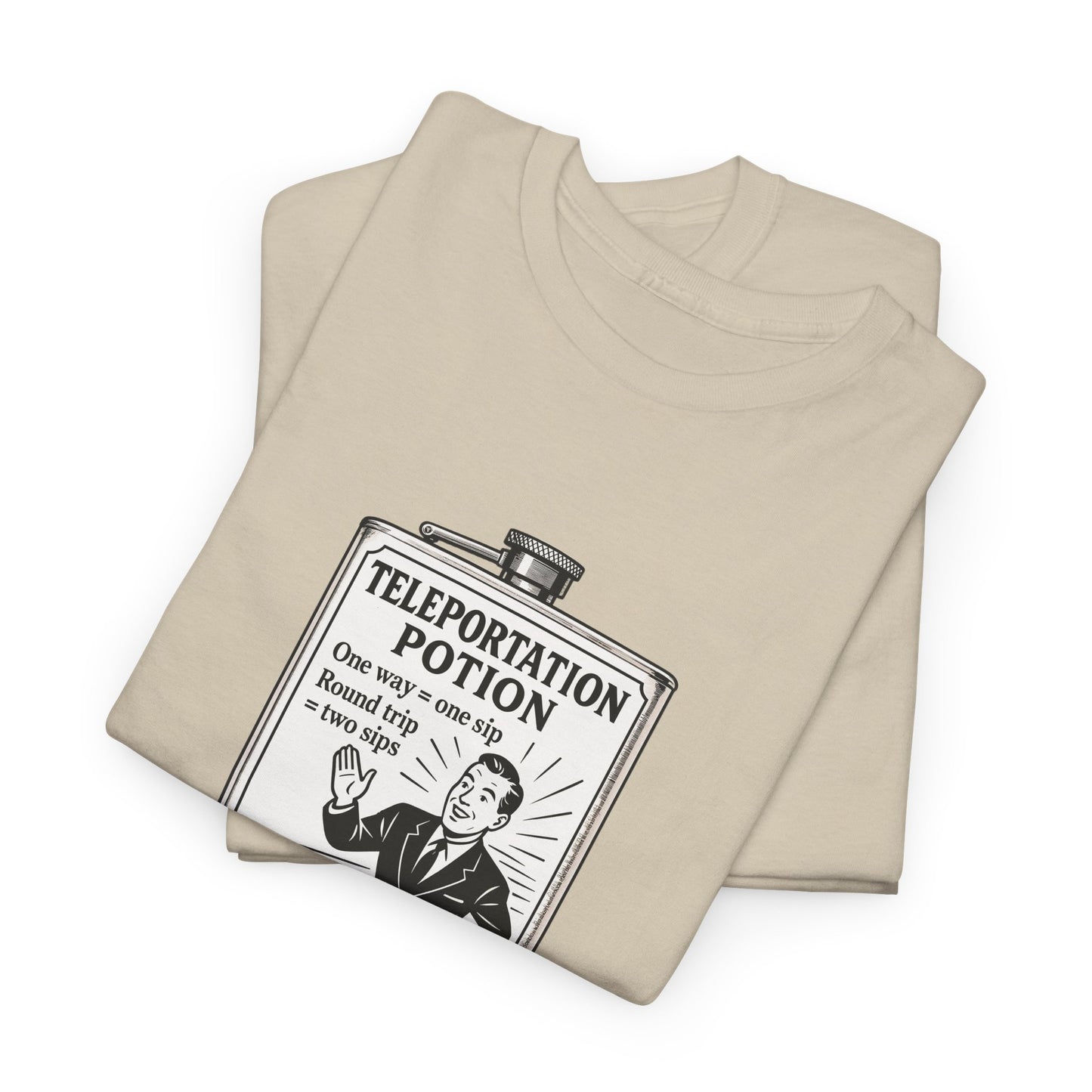 T-shirt graphique humour unisexe 100% coton - "Teleportation Potion"