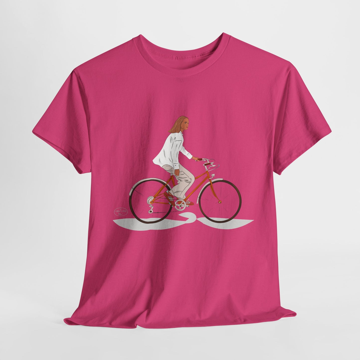 Unisex cotton t-shirt – bicycle illustration “Life on a bicycle” – ethical &amp; eco-responsible 