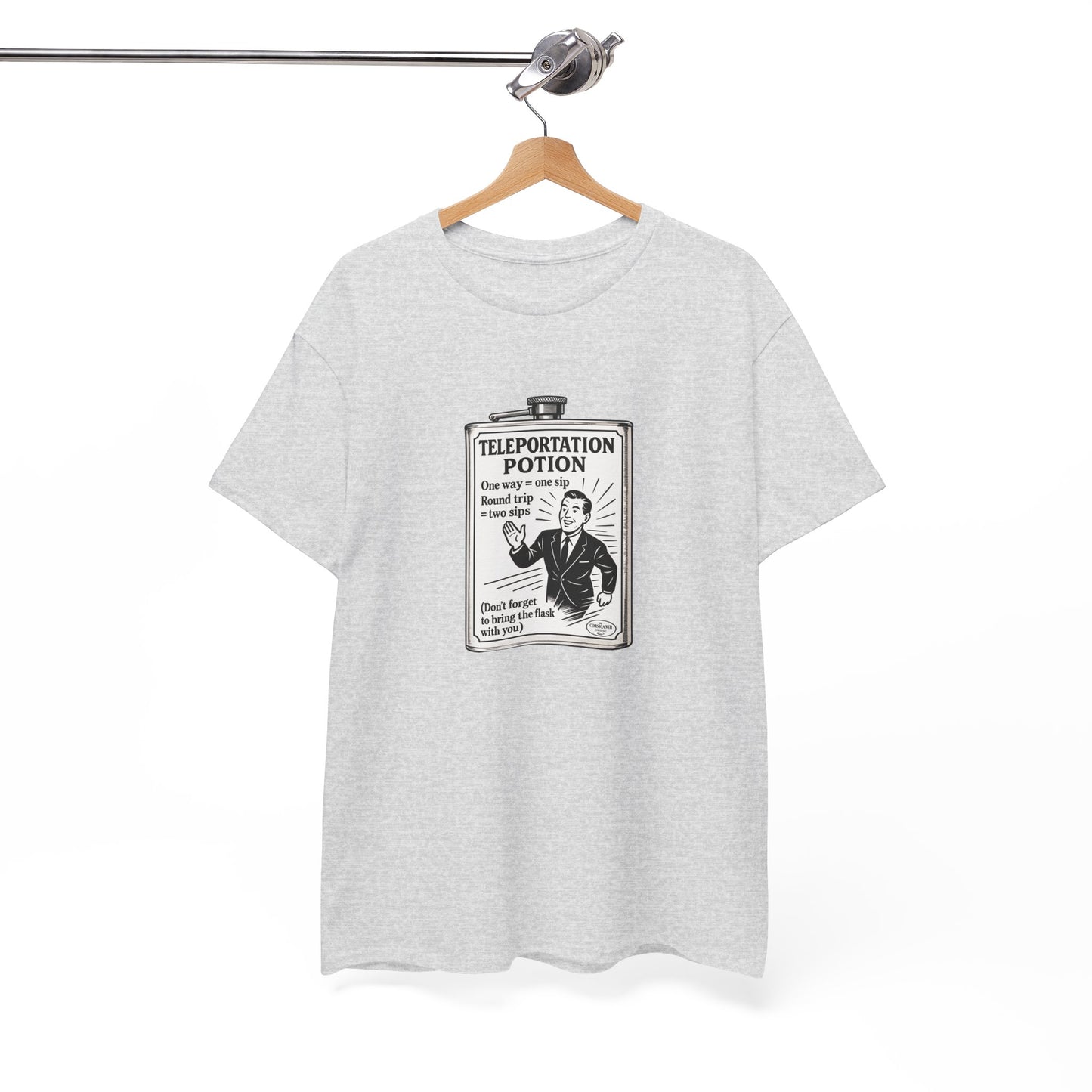 T-shirt graphique humour unisexe 100% coton - "Teleportation Potion"