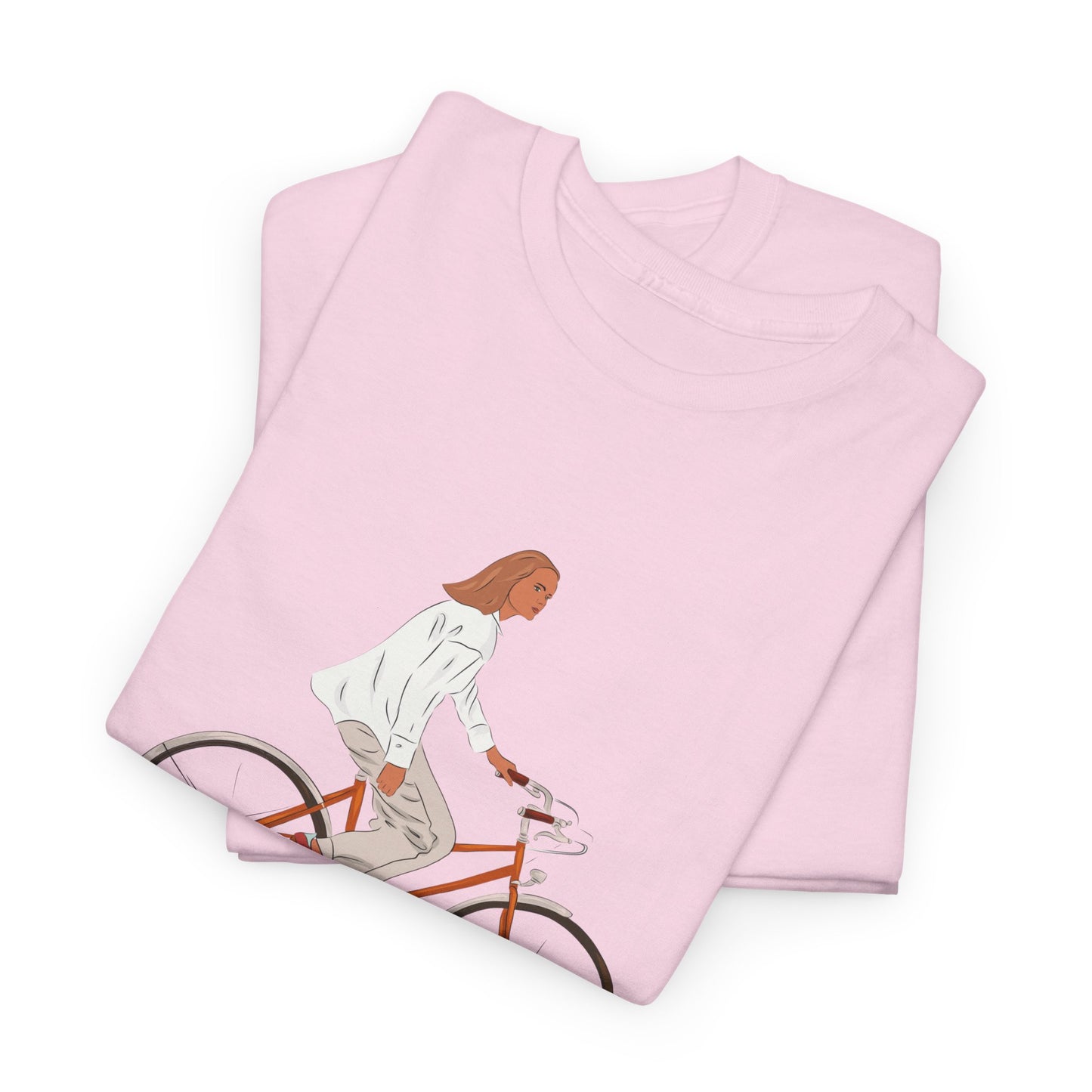 Unisex cotton t-shirt – bicycle illustration “Life on a bicycle” – ethical &amp; eco-responsible 
