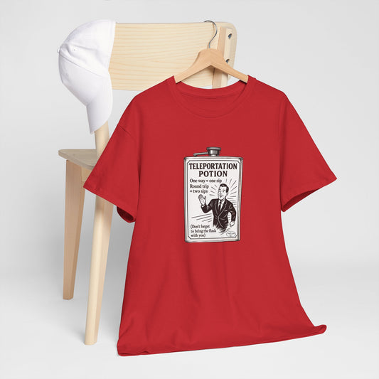 T-shirt graphique humour unisexe 100% coton - "Teleportation Potion"