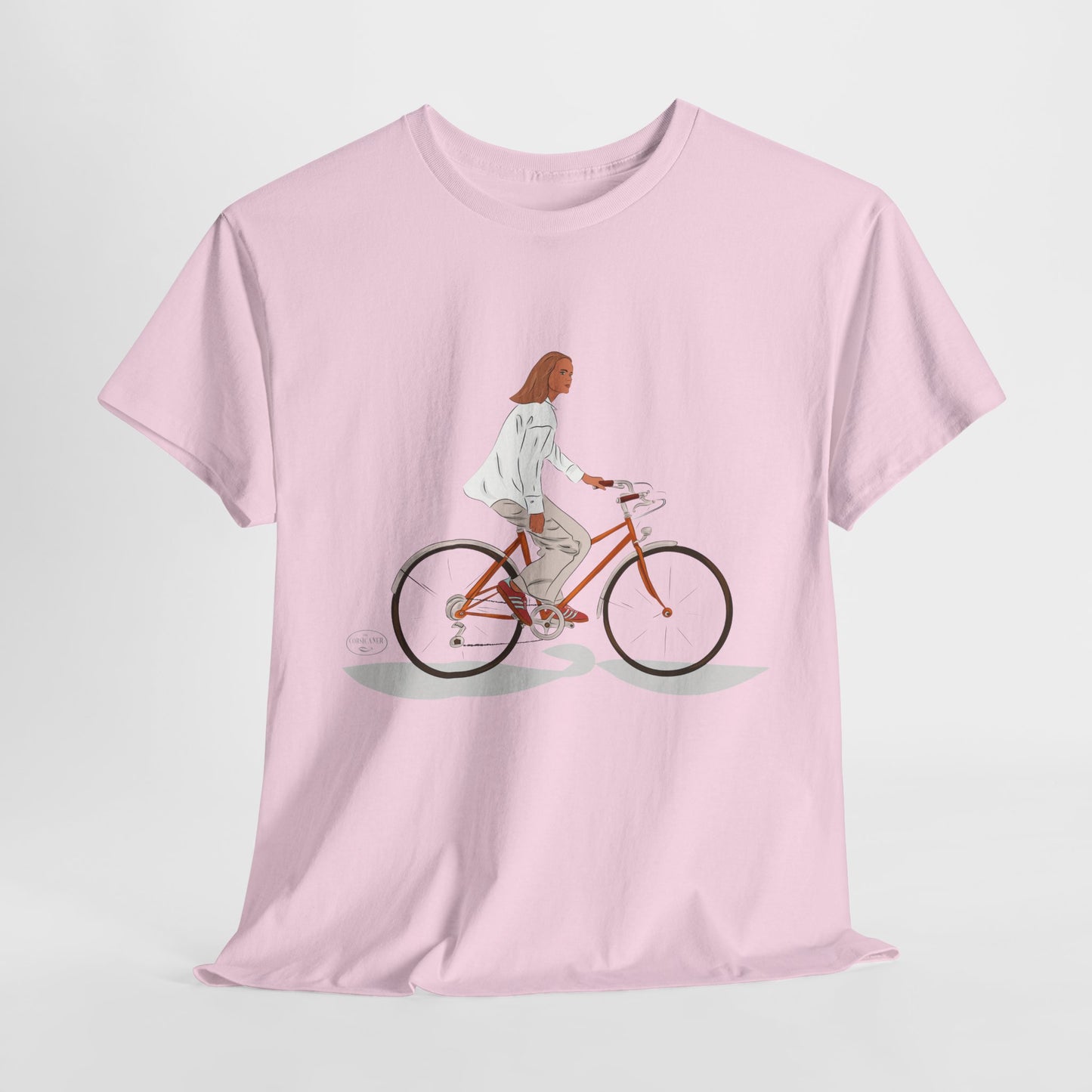 Unisex cotton t-shirt – bicycle illustration “Life on a bicycle” – ethical &amp; eco-responsible 