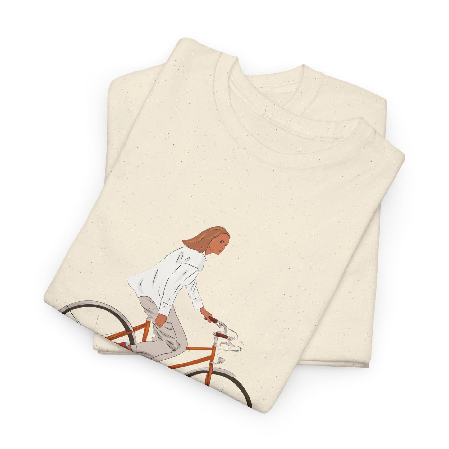 Unisex cotton t-shirt – bicycle illustration “Life on a bicycle” – ethical &amp; eco-responsible 