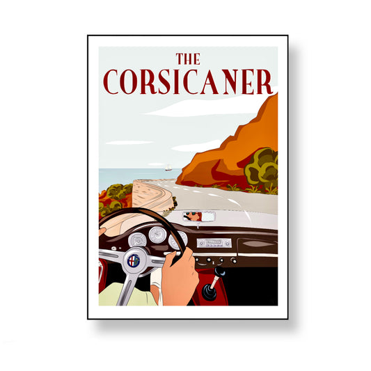 Illustration de Corse, affiche de voyage