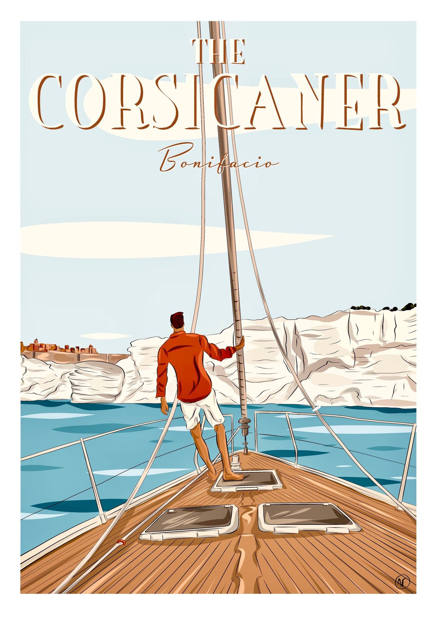 Illustration en édition limitée The Corsicaner, papier museum rag. 