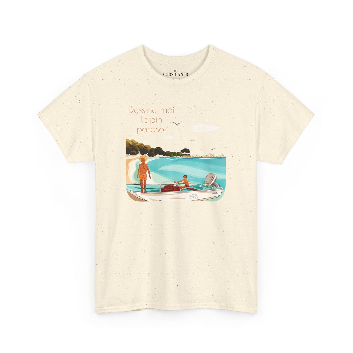 "Dessine - moi le pin parasol" fond clair - T-shirt unisexe 100% coton éco - responsable - The Corsicaner