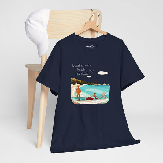 "Dessine - moi le pin parasol" - T-shirt unisexe 100% coton éco - responsable - The Corsicaner