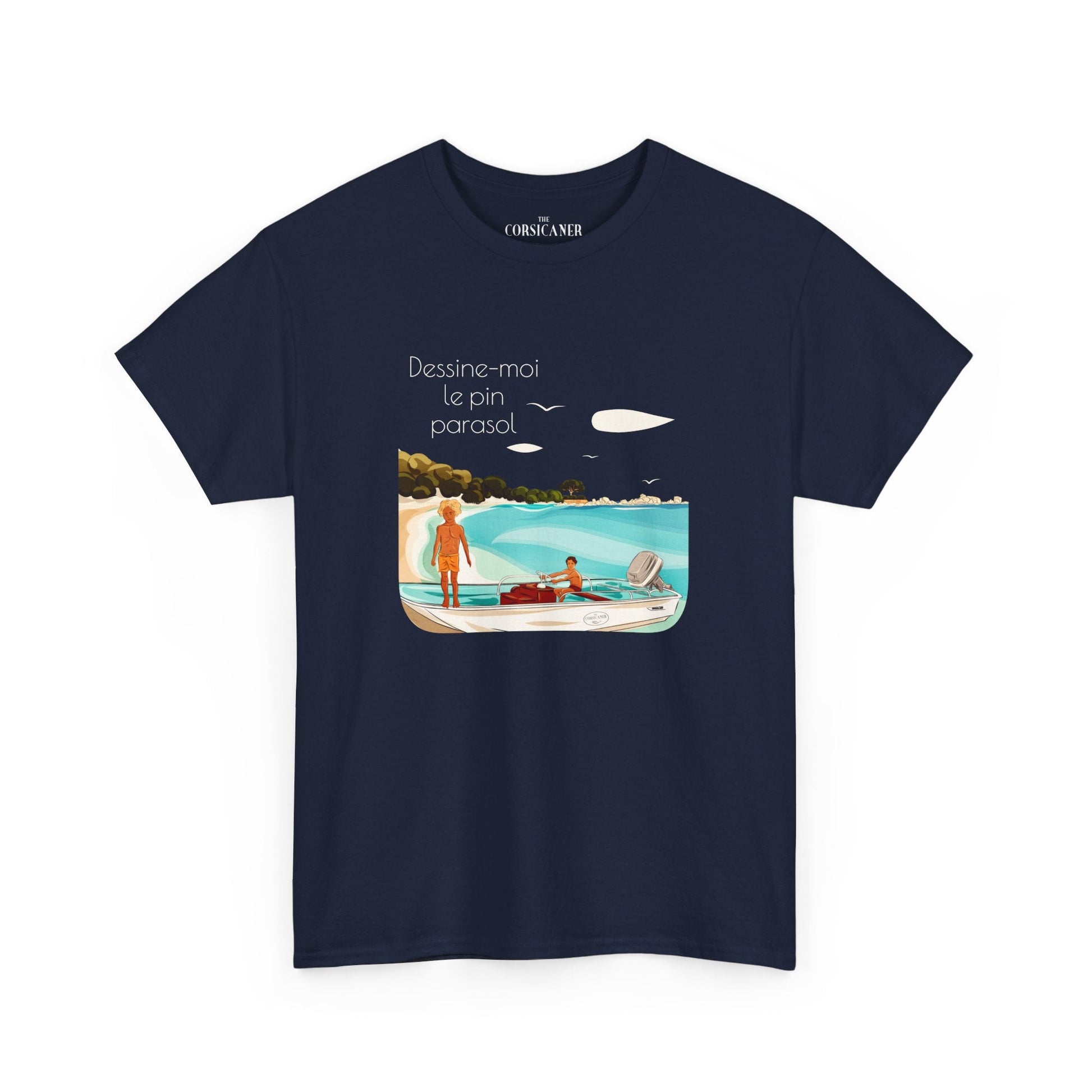 "Dessine - moi le pin parasol" - T-shirt unisexe 100% coton éco - responsable - The Corsicaner