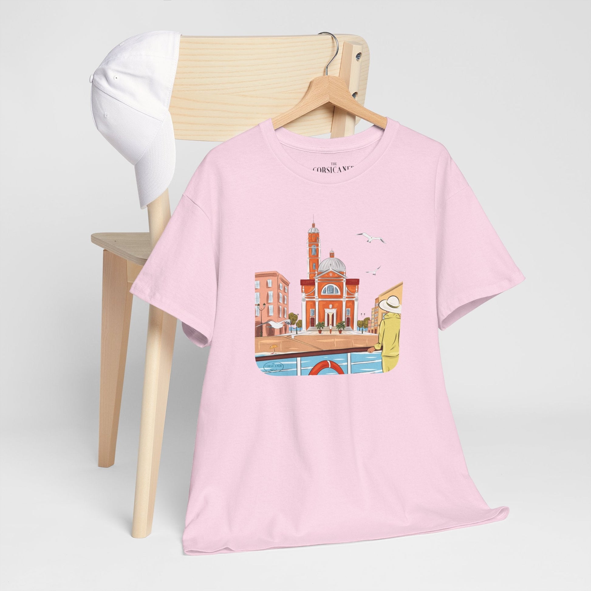 "Entre ciel et mer" fond clair - T-shirt unisexe 100% coton éco - responsable - The Corsicaner