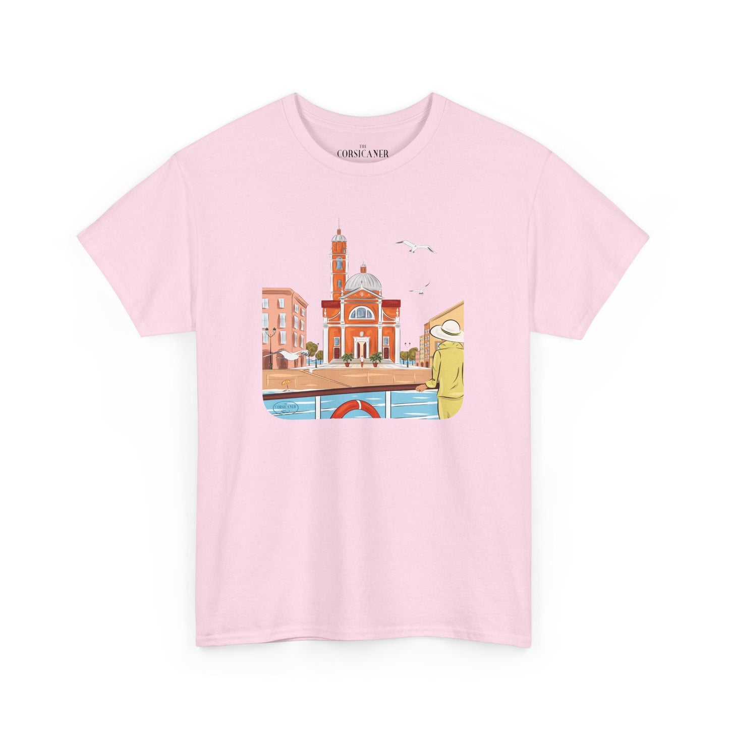 "Entre ciel et mer" fond clair - T-shirt unisexe 100% coton éco - responsable - The Corsicaner