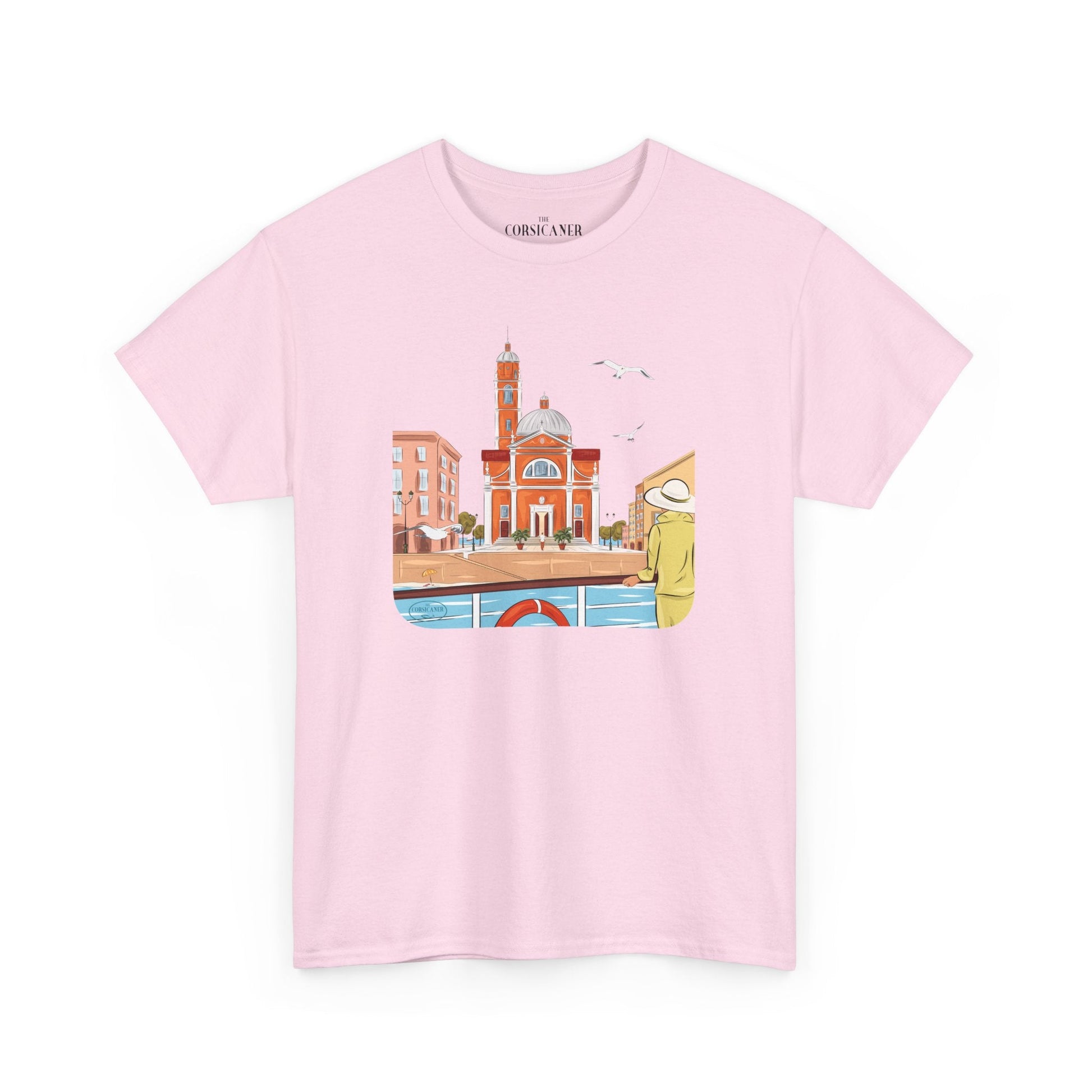 "Entre ciel et mer" fond clair - T-shirt unisexe 100% coton éco - responsable - The Corsicaner