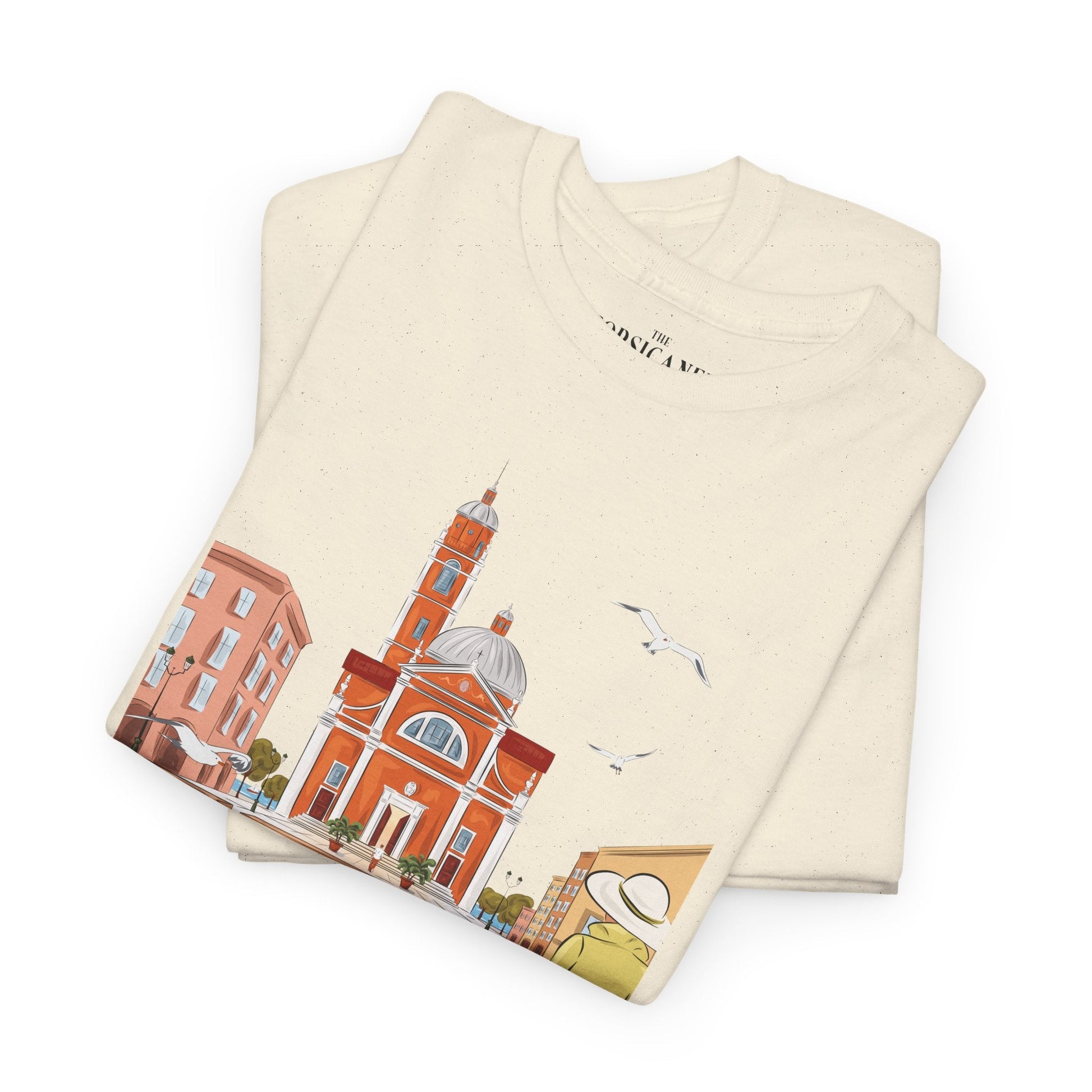"Entre ciel et mer" fond clair - T-shirt unisexe 100% coton éco - responsable - The Corsicaner