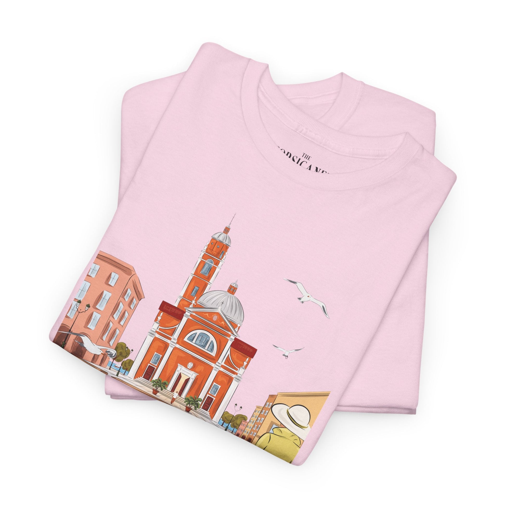 "Entre ciel et mer" fond clair - T-shirt unisexe 100% coton éco - responsable - The Corsicaner