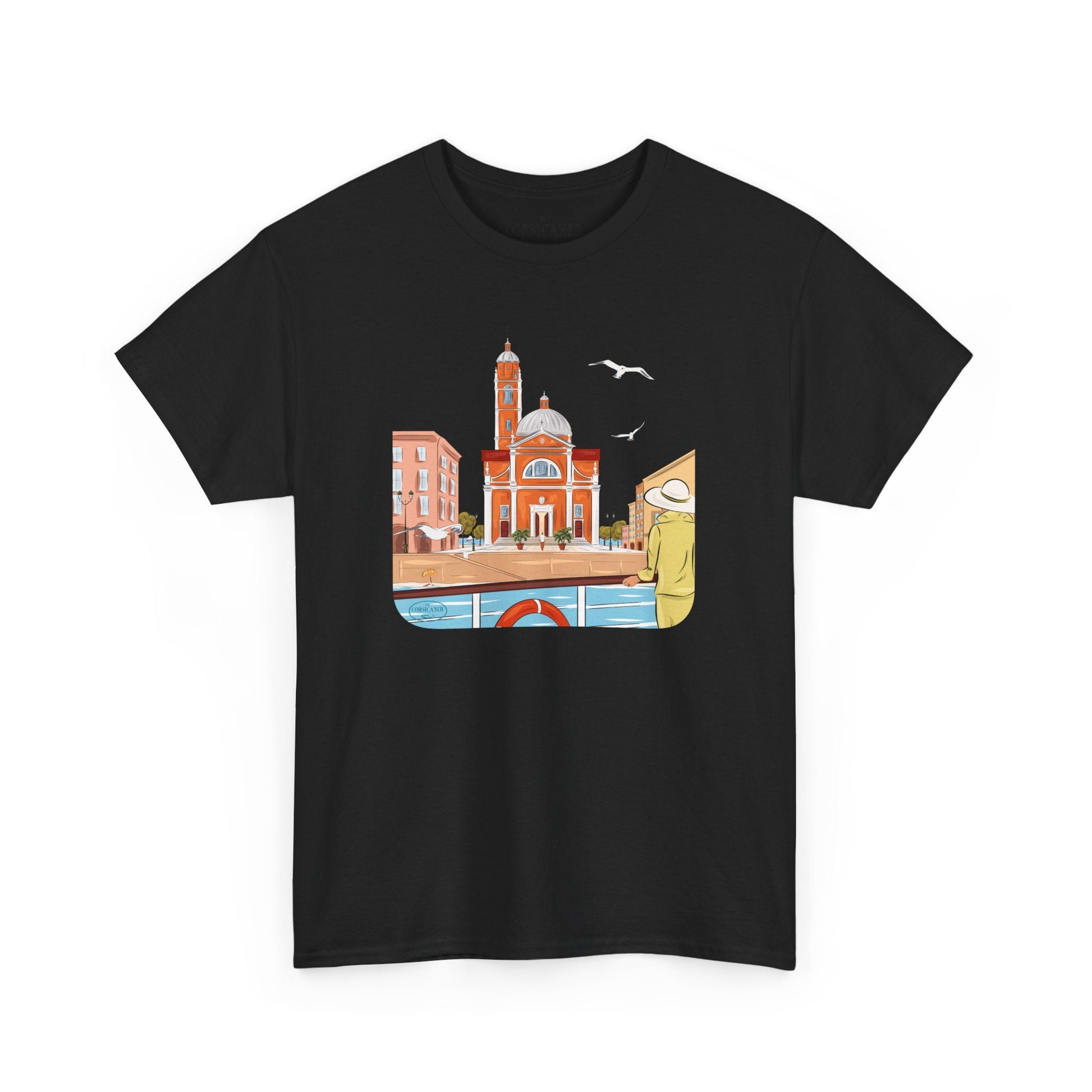 "Entre ciel et mer" fond clair - T-shirt unisexe 100% coton éco - responsable - The Corsicaner
