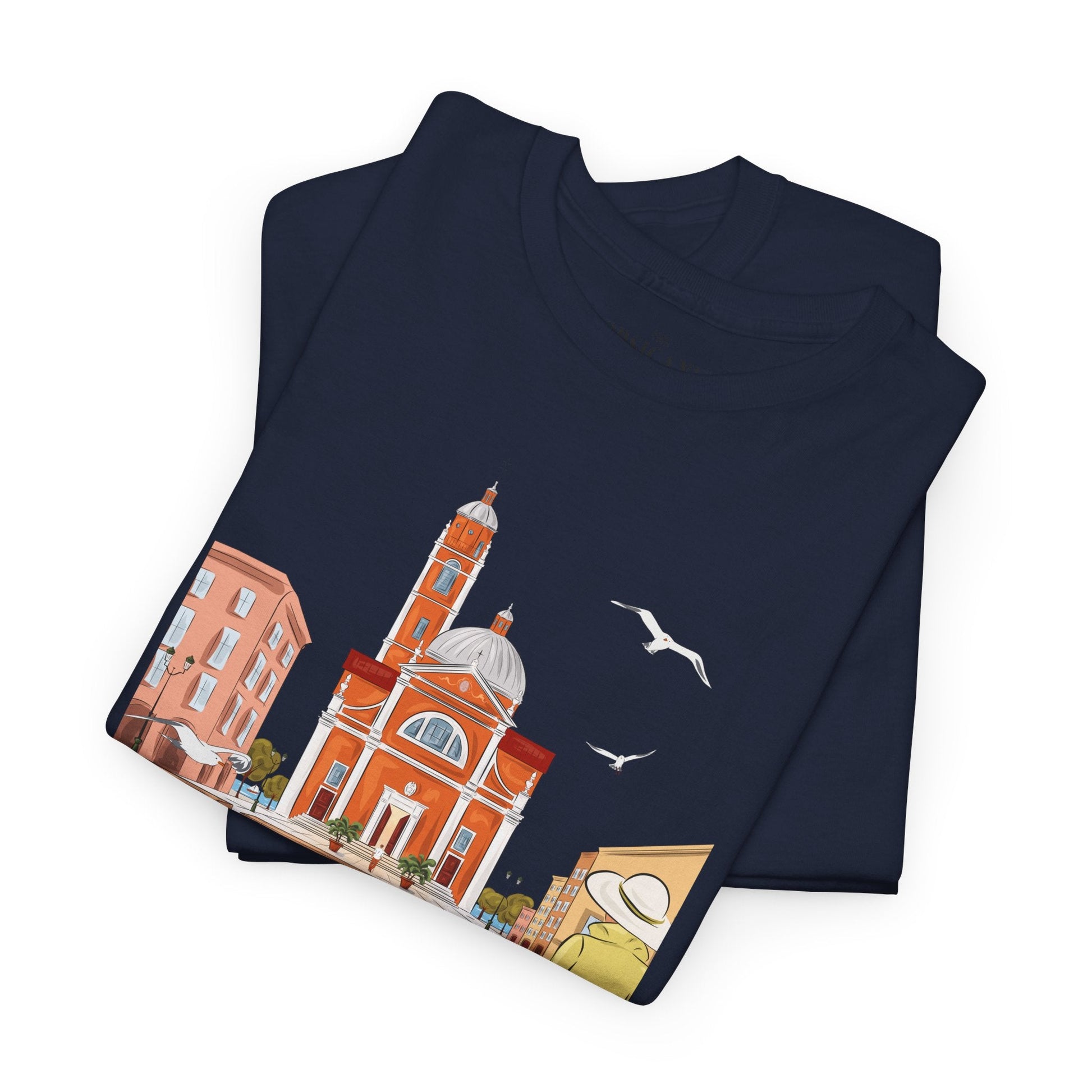"Entre ciel et mer" fond clair - T-shirt unisexe 100% coton éco - responsable - The Corsicaner