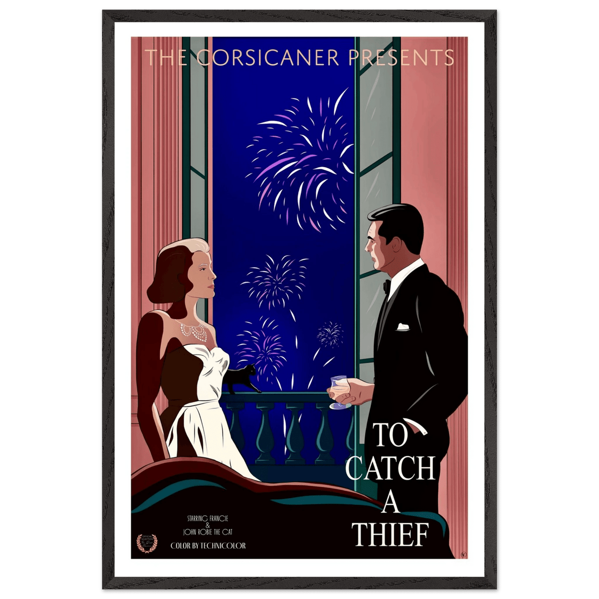 Framed Poster - 60x90 cm / 24x36″ To catch a thief Alternative movie poster - Free shipping - The Corsicaner