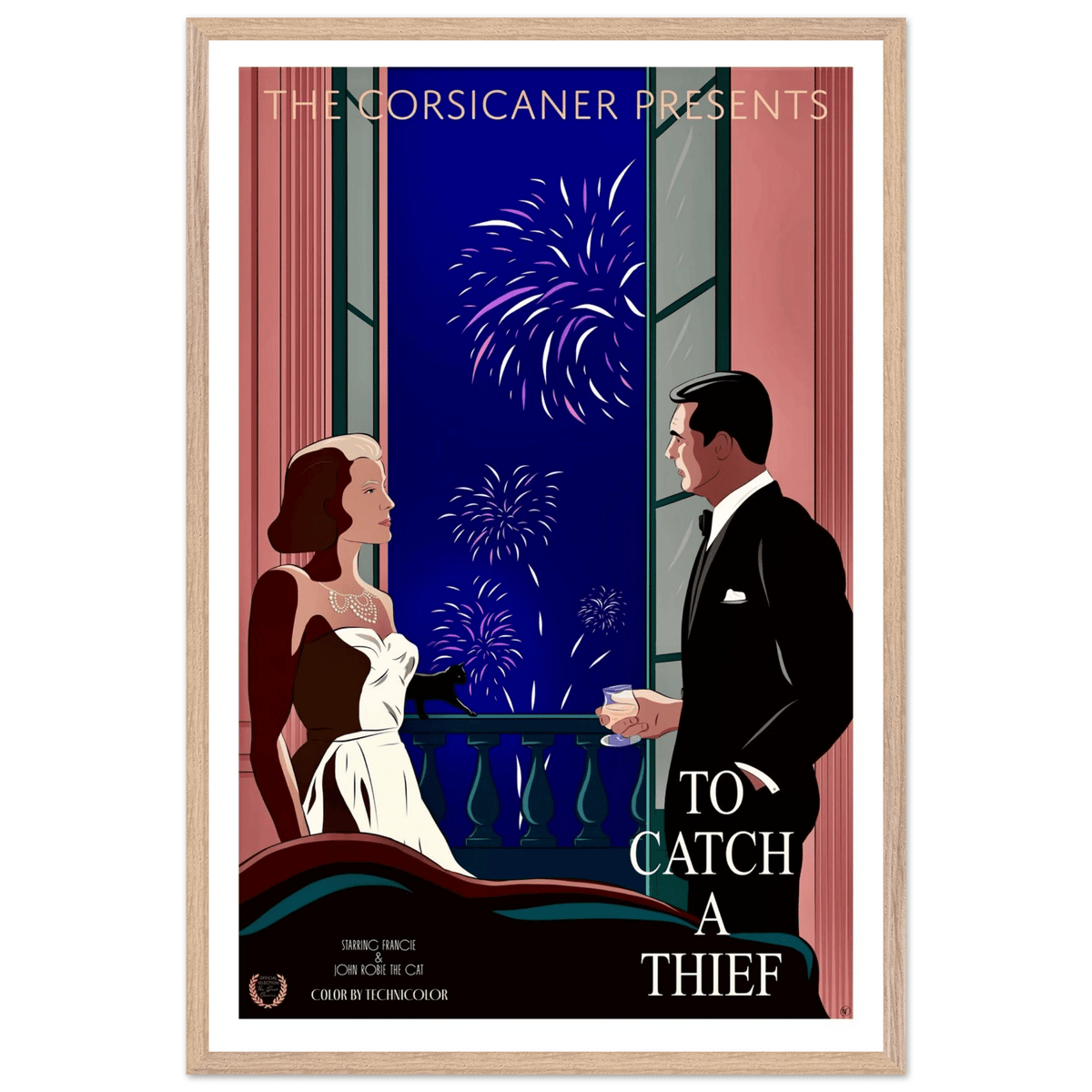 Framed Poster - 60x90 cm / 24x36″ To catch a thief Alternative movie poster - Free shipping - The Corsicaner
