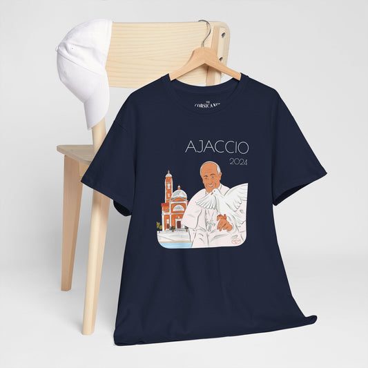 "Le Pape François à Ajaccio" - T-shirt unisexe 100% coton éco - responsable - The Corsicaner